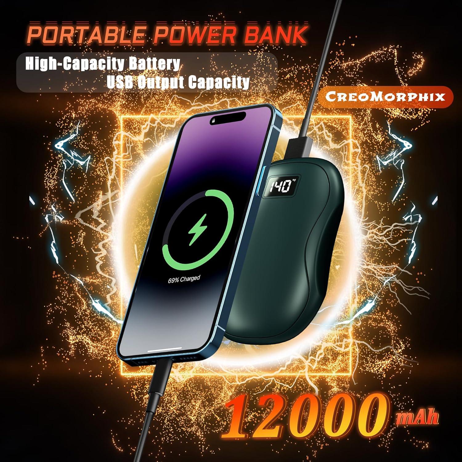 Calentadores de Manos Recargables CreoMorphix N20 12000mAh 2 Pcs