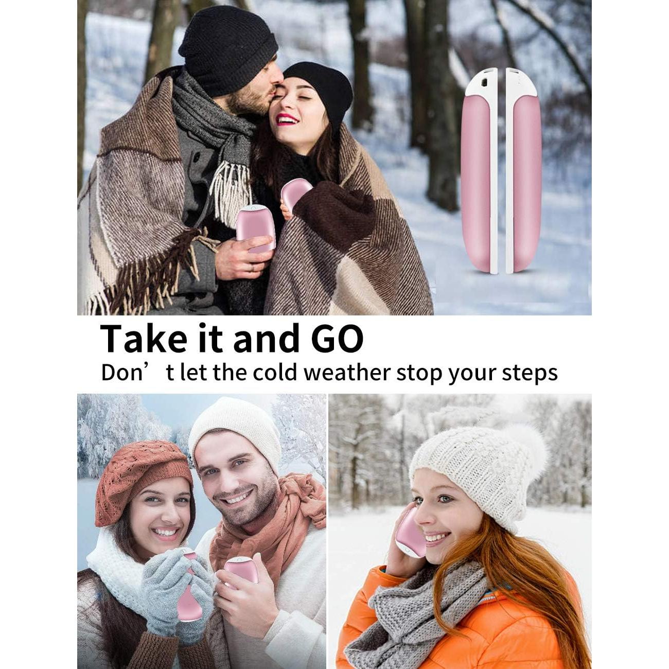 Calentadores de Manos Recargables Cosyzone 8000mAh Rosa