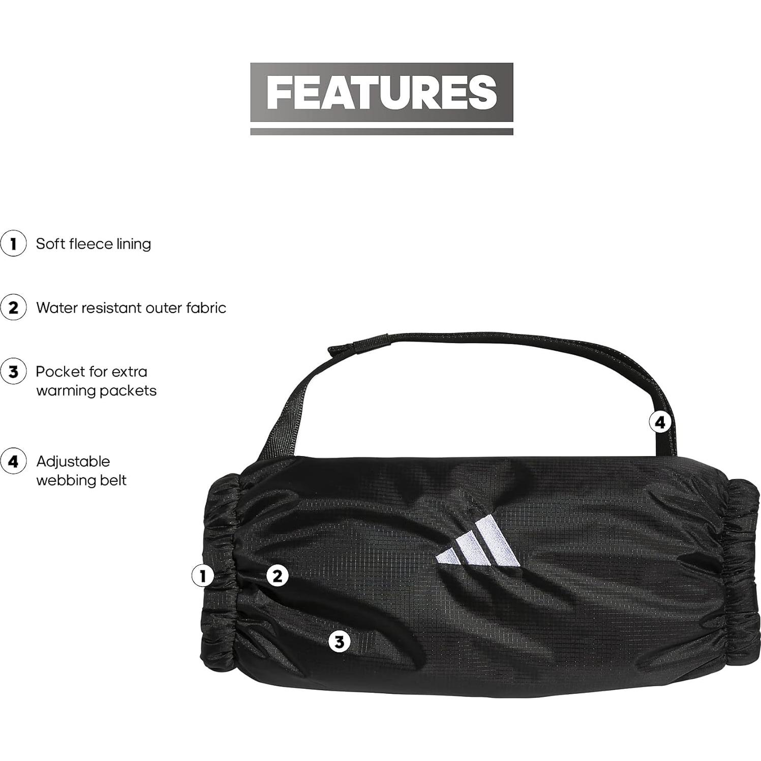 Calentador de Manos Unisex Adidas, Negro/Blanco, Forro Polar