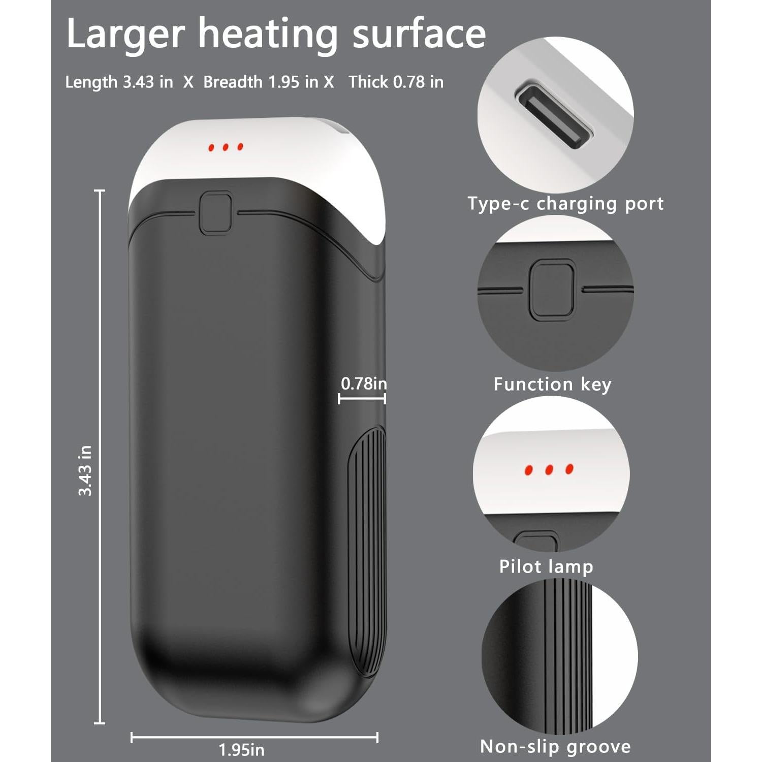 Calentadores de Manos Recargables WOWF 5000mAh Doble Cara