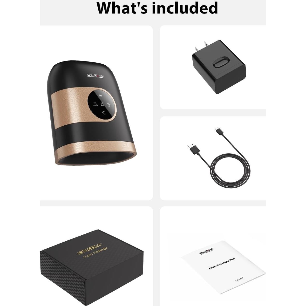 Masajeador de Mano CINCOM Inalámbrico con Calor y Compresión