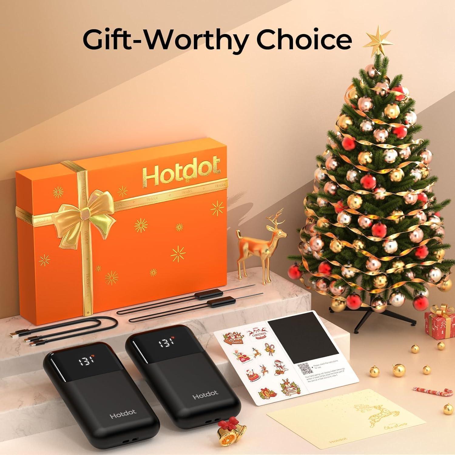 Calentadores de Manos Recargables Hotdot 2-Pack 6400mAh LED