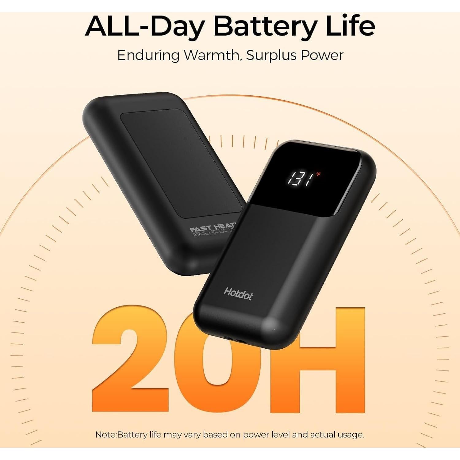 Calentadores de Manos Recargables Hotdot 2-Pack 6400mAh LED