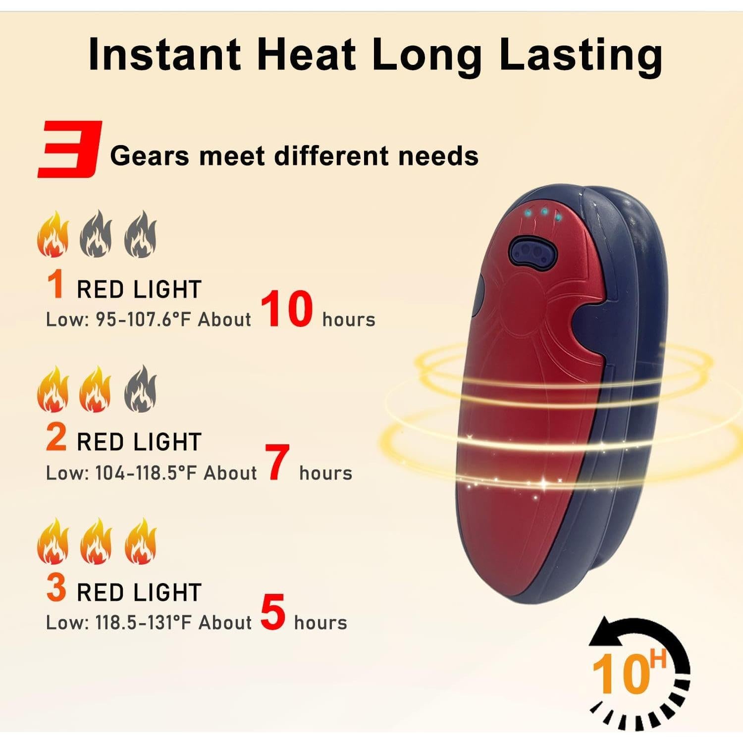 Calentadores de Manos Eléctricos BOANKODU N9 - 2000mAh, 60Hrs