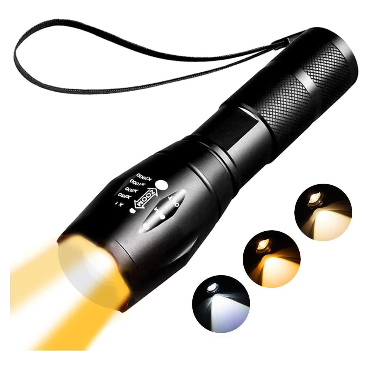 Linterna LED Recargable YZYOE 3 en 1 Luz Ámbar y Blanca