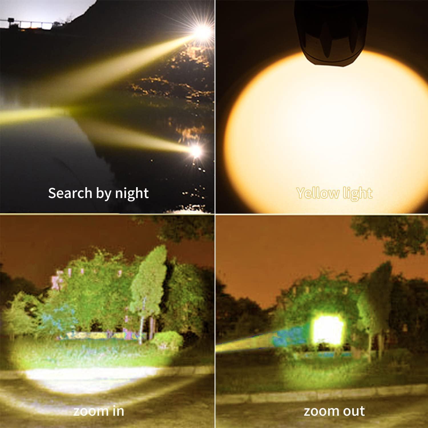 Linterna LED Recargable YZYOE 3 en 1 Luz Ámbar y Blanca