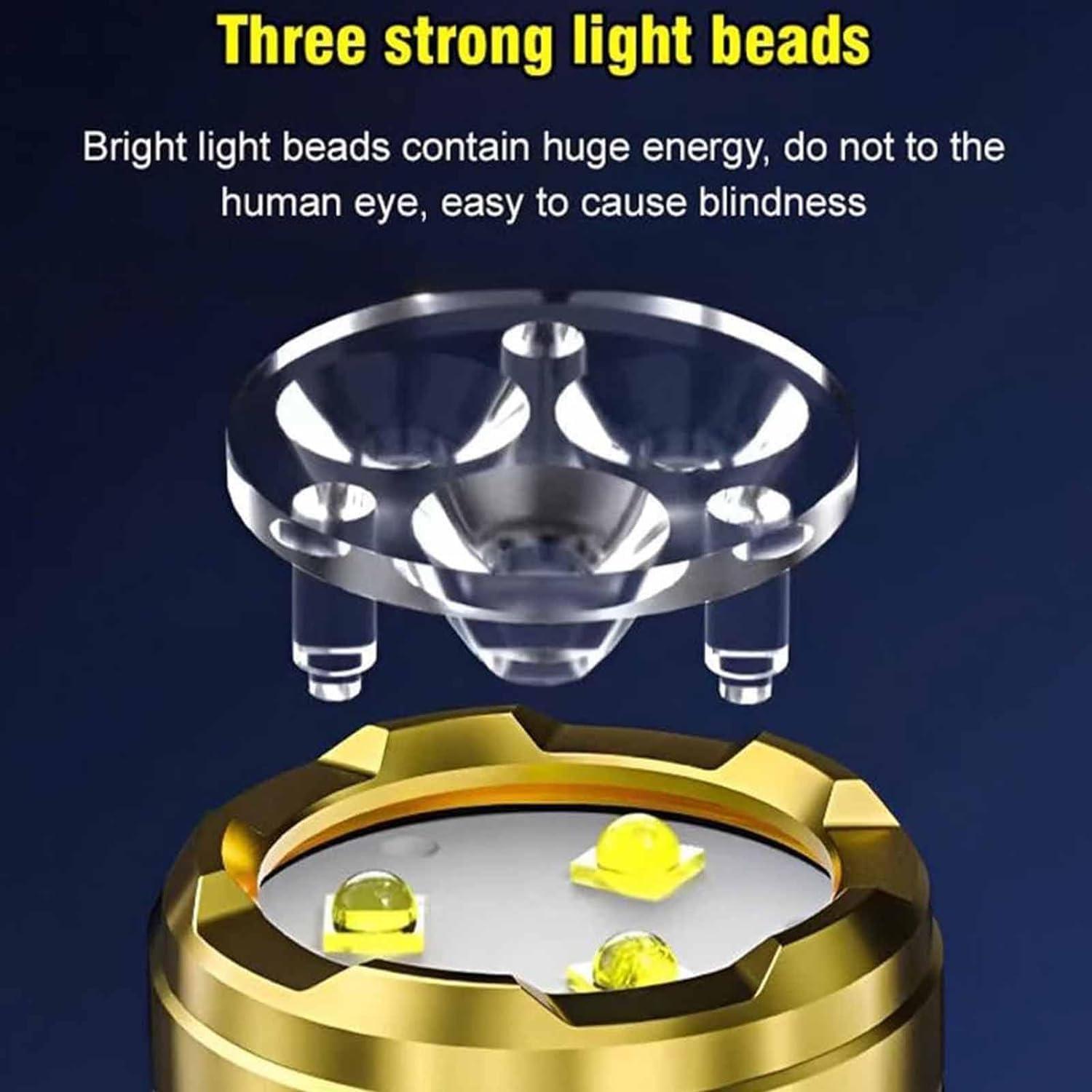 Linterna Mini Flash HABOHUSE 130g Recargable Impermeable 2Pcs