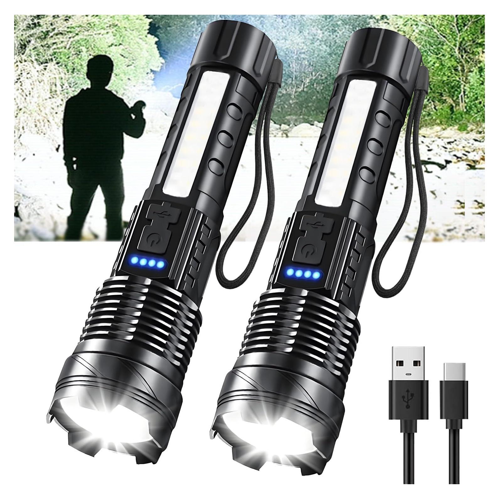 Linterna LED recargable Queena A76, 90,000 lúmenes, 7 modos