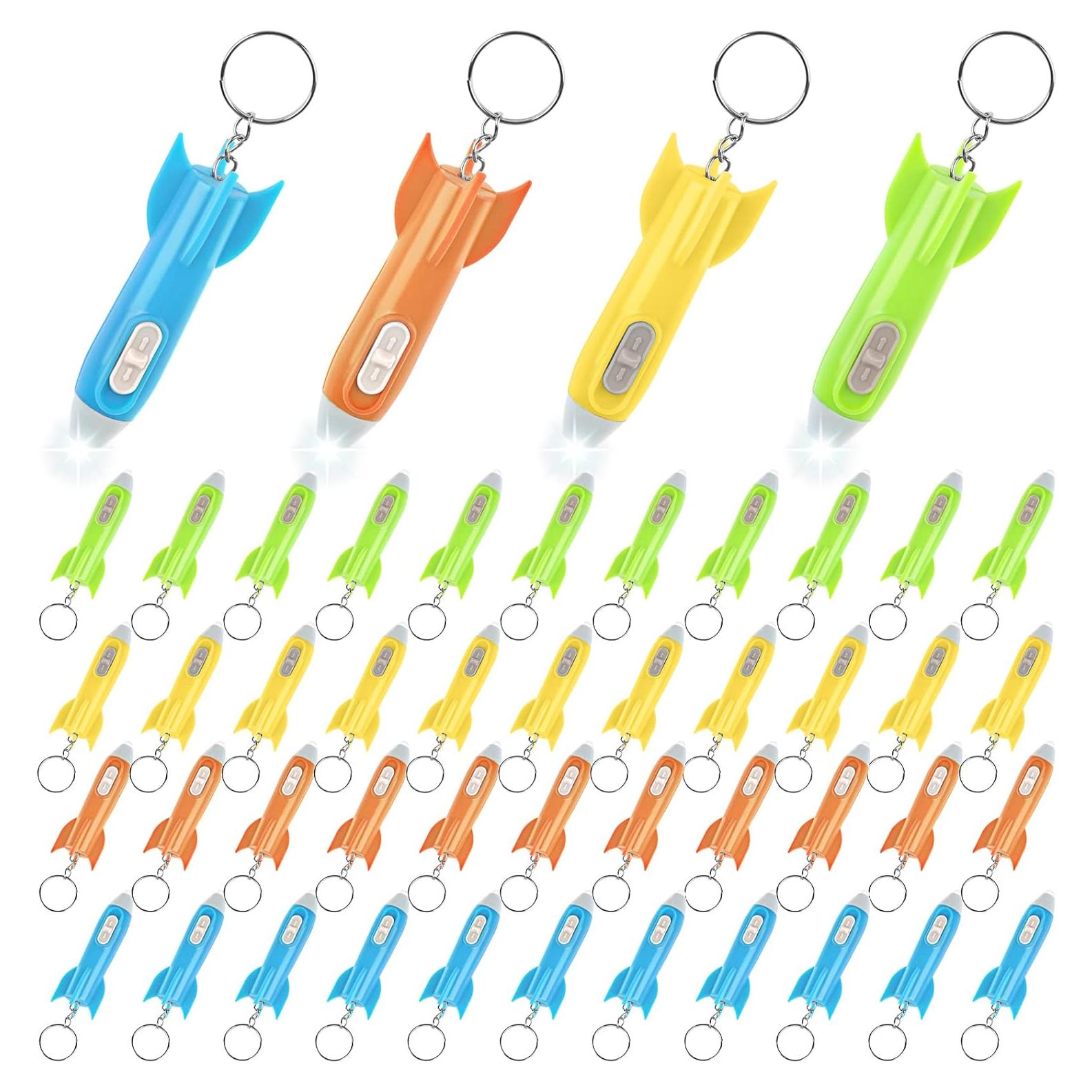48 Mini Linternas LED Llavero Cohete GHN - Regalos Fiesta
