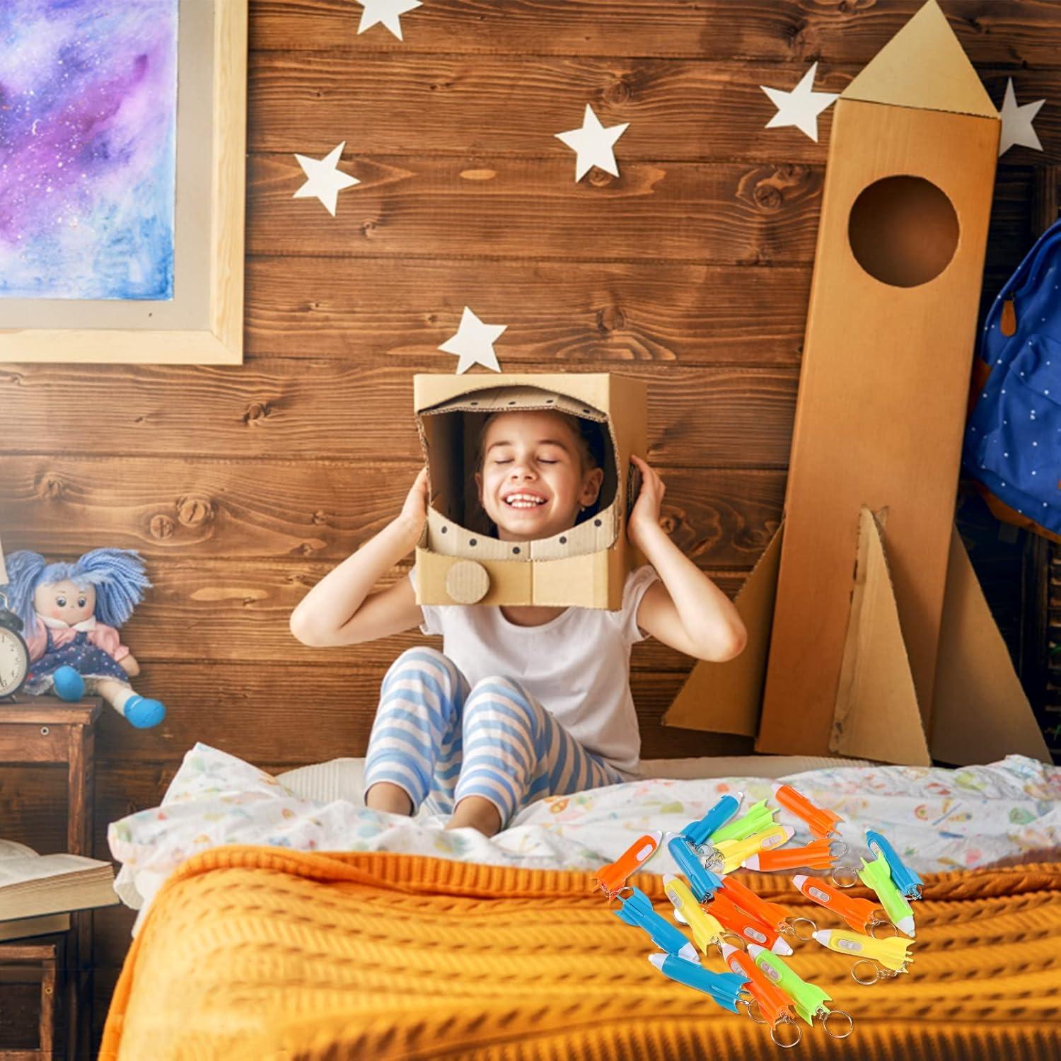 48 Mini Linternas LED Llavero Cohete GHN - Regalos Fiesta