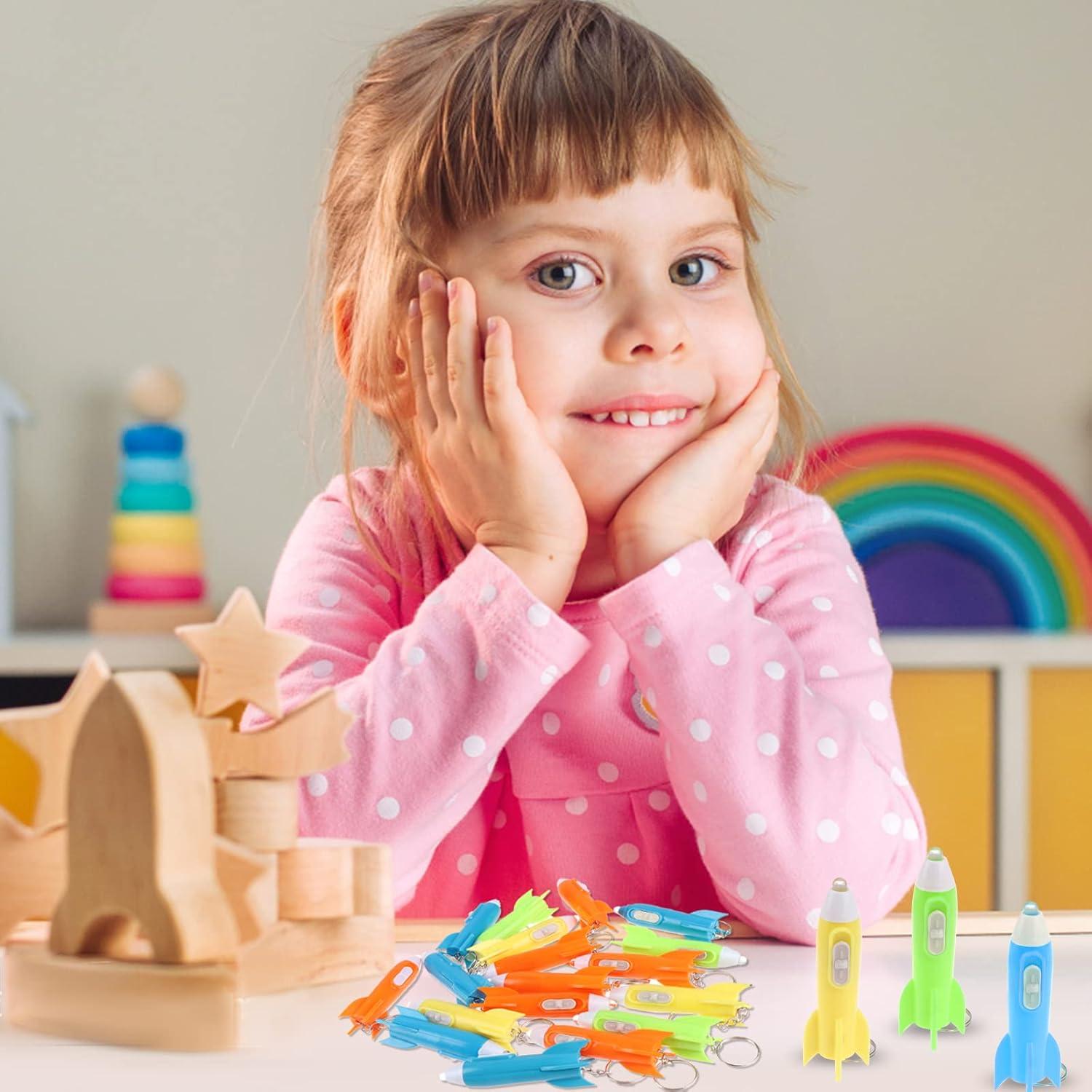 48 Mini Linternas LED Llavero Cohete GHN - Regalos Fiesta