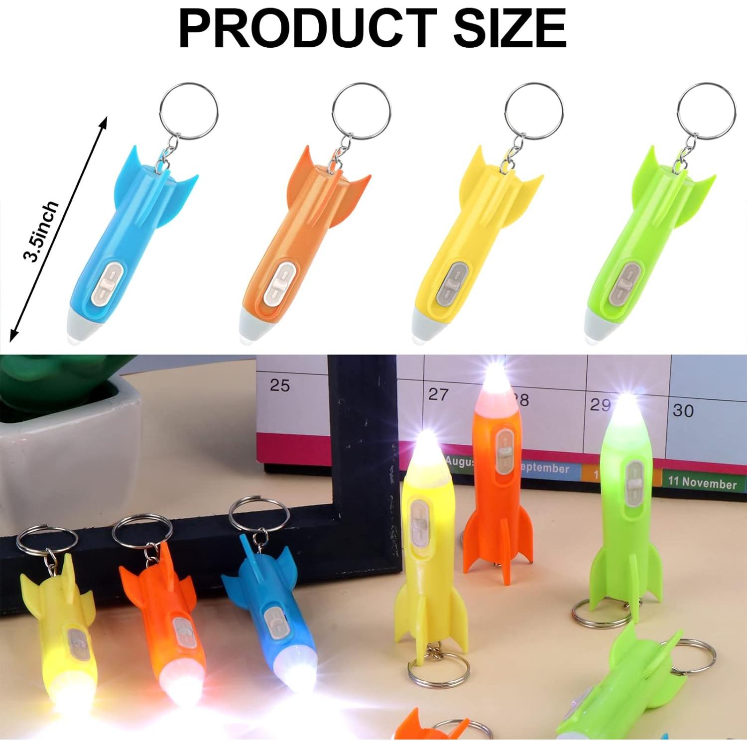 48 Mini Linternas LED Llavero Cohete GHN - Regalos Fiesta
