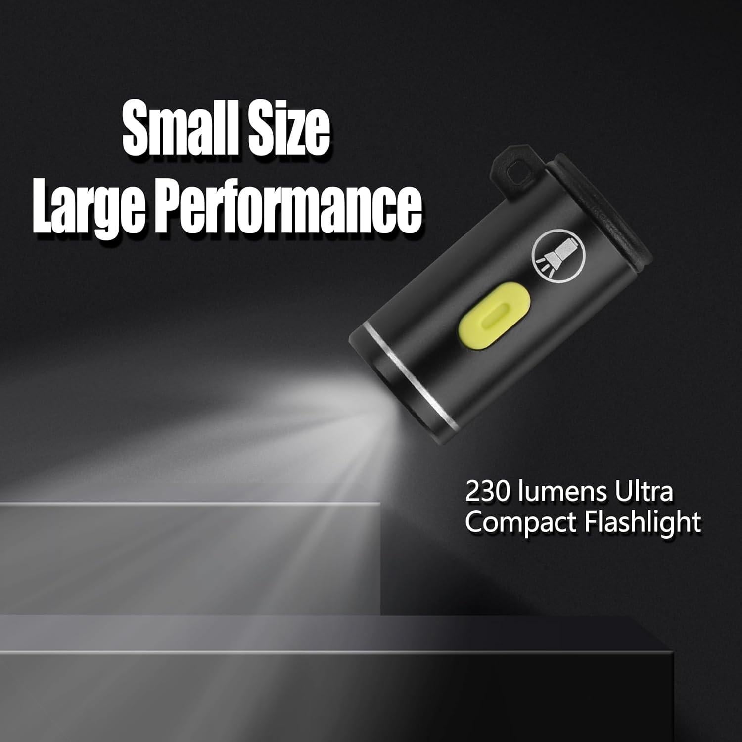 Linterna Mini LED YACSEJAO Ultra Compacta 25mm USB-C 230 Lúmenes