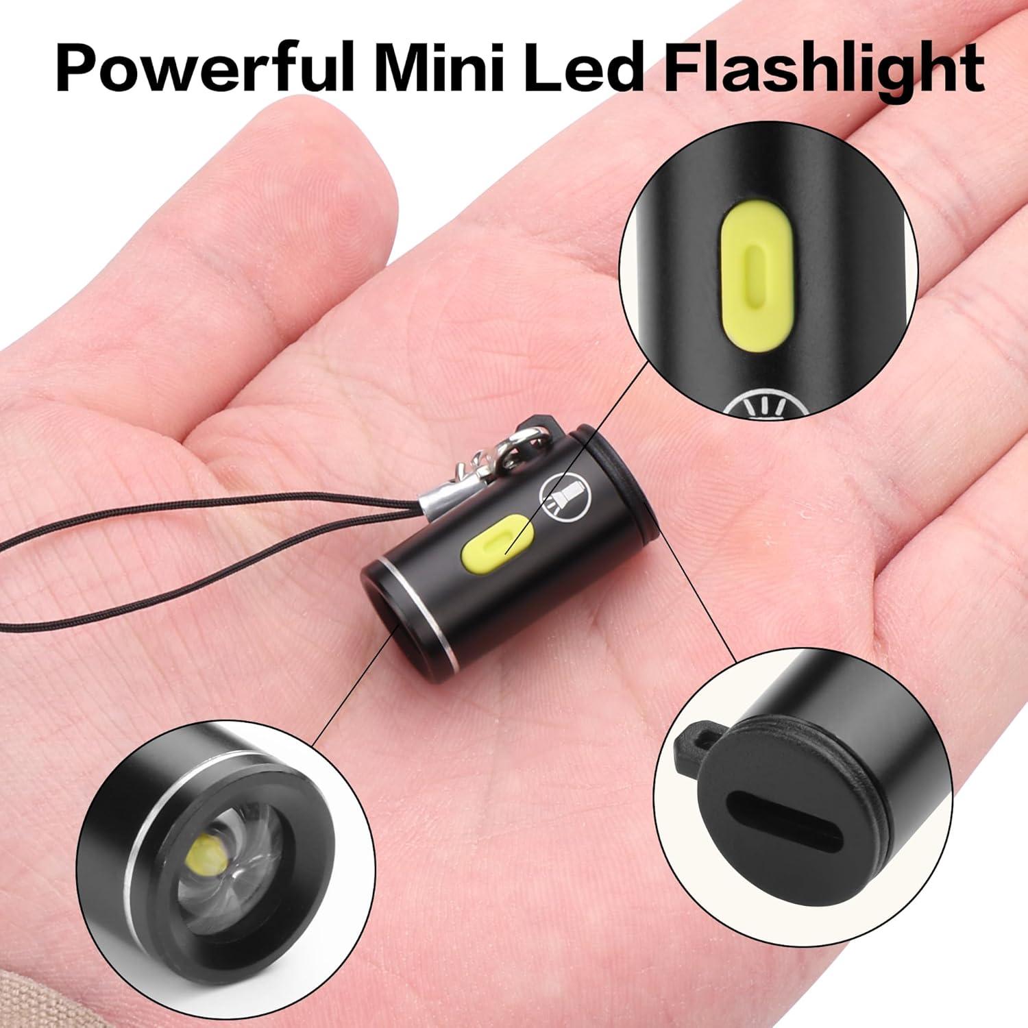 Linterna Mini LED YACSEJAO Ultra Compacta 25mm USB-C 230 Lúmenes