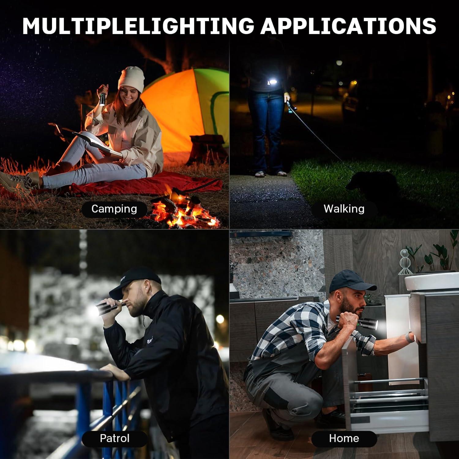 Linterna LED Recargable Kmivo 990,000 Lúmenes 6 Modos