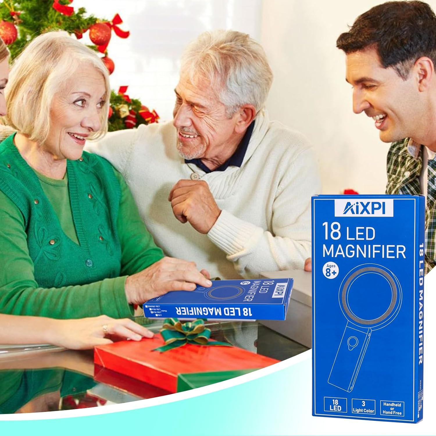 Lupa AIXPI 30X 40X con Luz LED y Soporte Plegable Negra