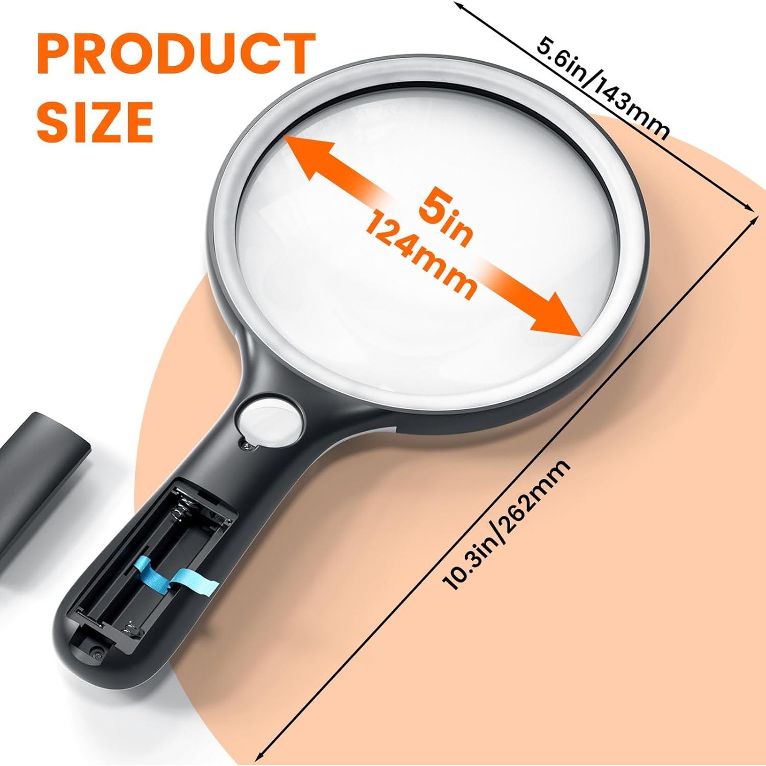 Lupa con Luz AIXPI 5" 20X 30X LED UV para Lectura