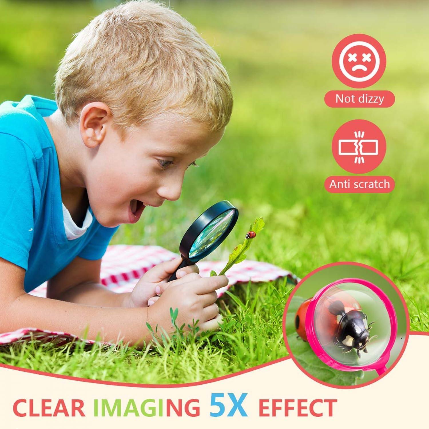 10 Mini Lupas 5X Coloridas SenseYo para Niños y Ciencia