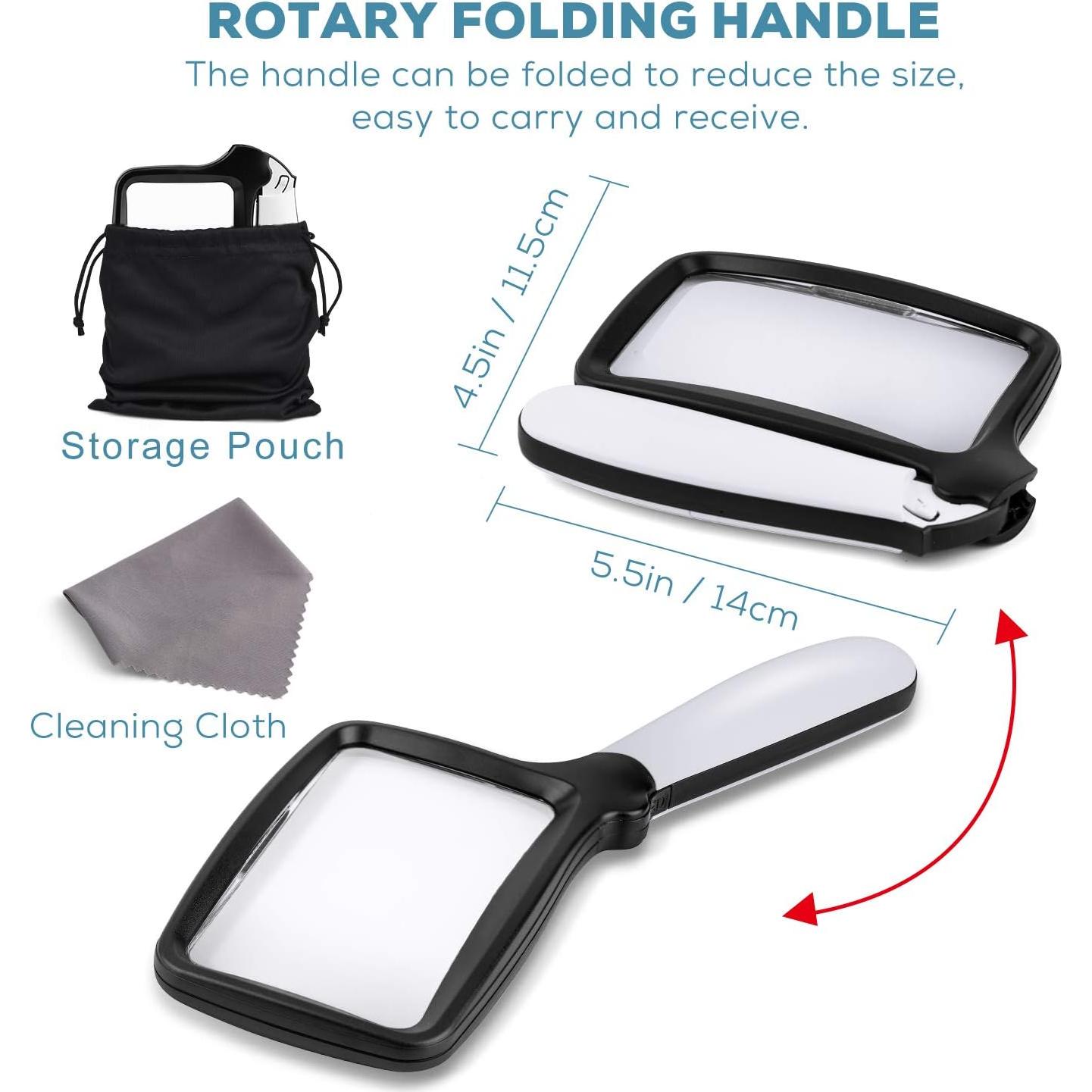 Lupa de Mano Plegable Tobegiga 3X con Luz LED Regulable