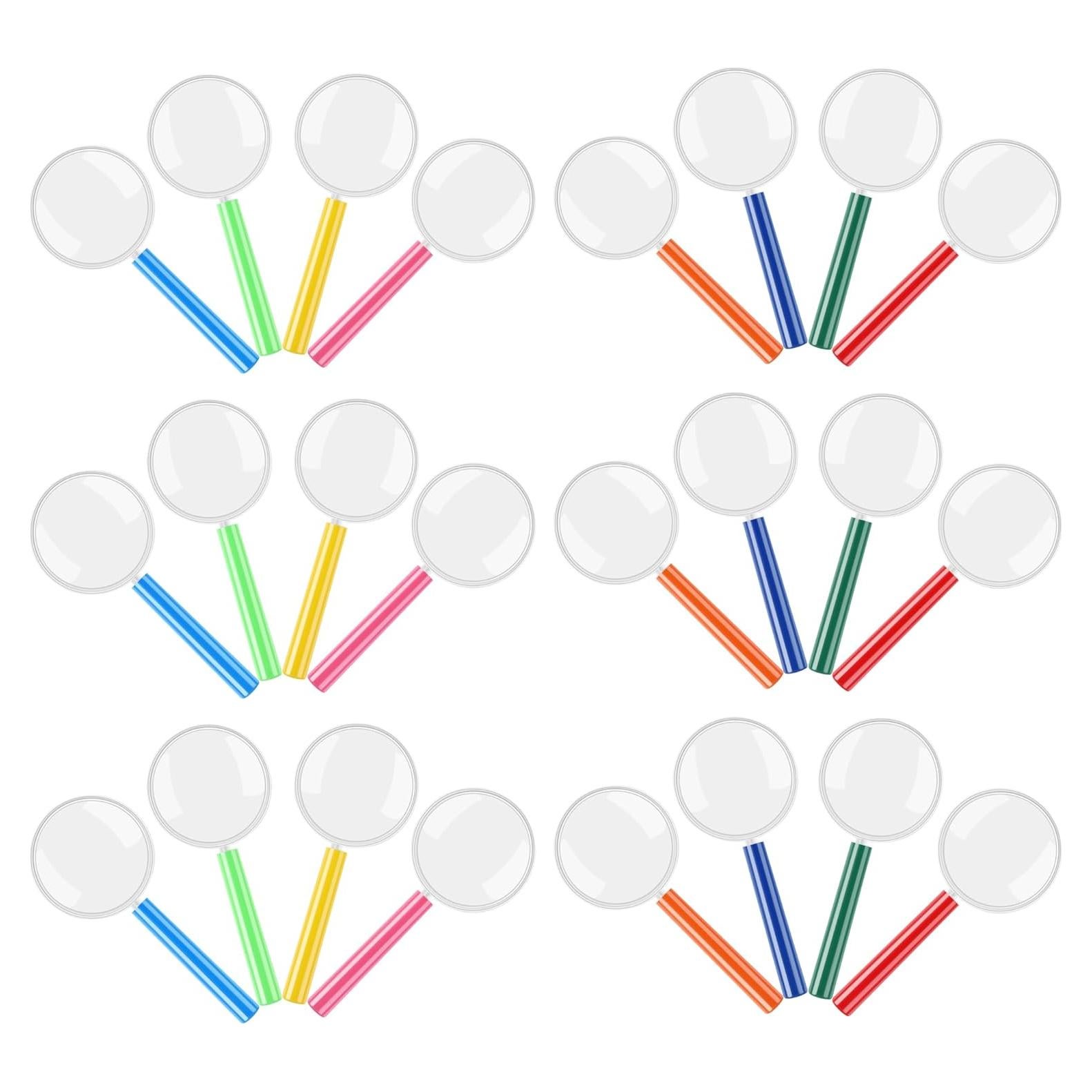 Lentes de Aumento Coloridos Elcoho 3X - 24 Paquetes para Jóvenes