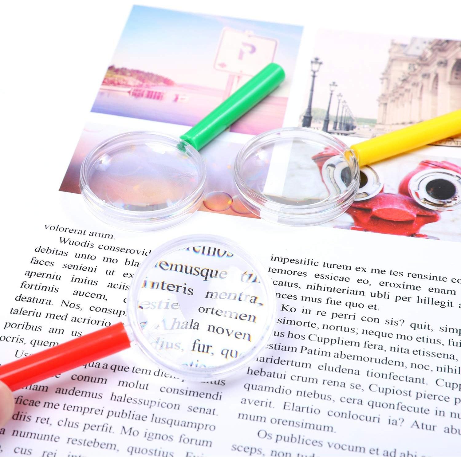 Lentes de Aumento Coloridos Elcoho 3X - 24 Paquetes para Jóvenes