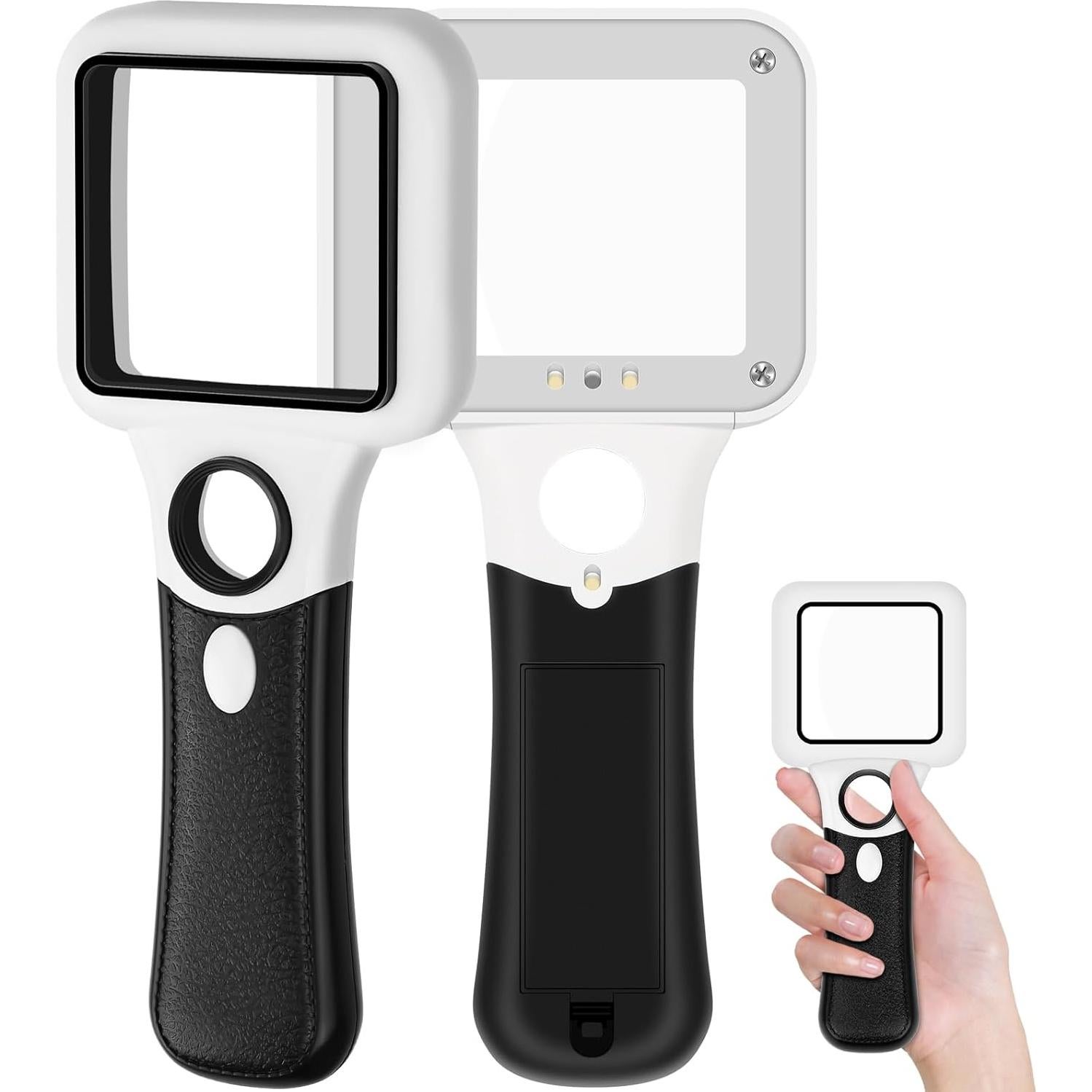 Lupa Compacta NZQXJXZ 10X 45X con 3 Luces LED