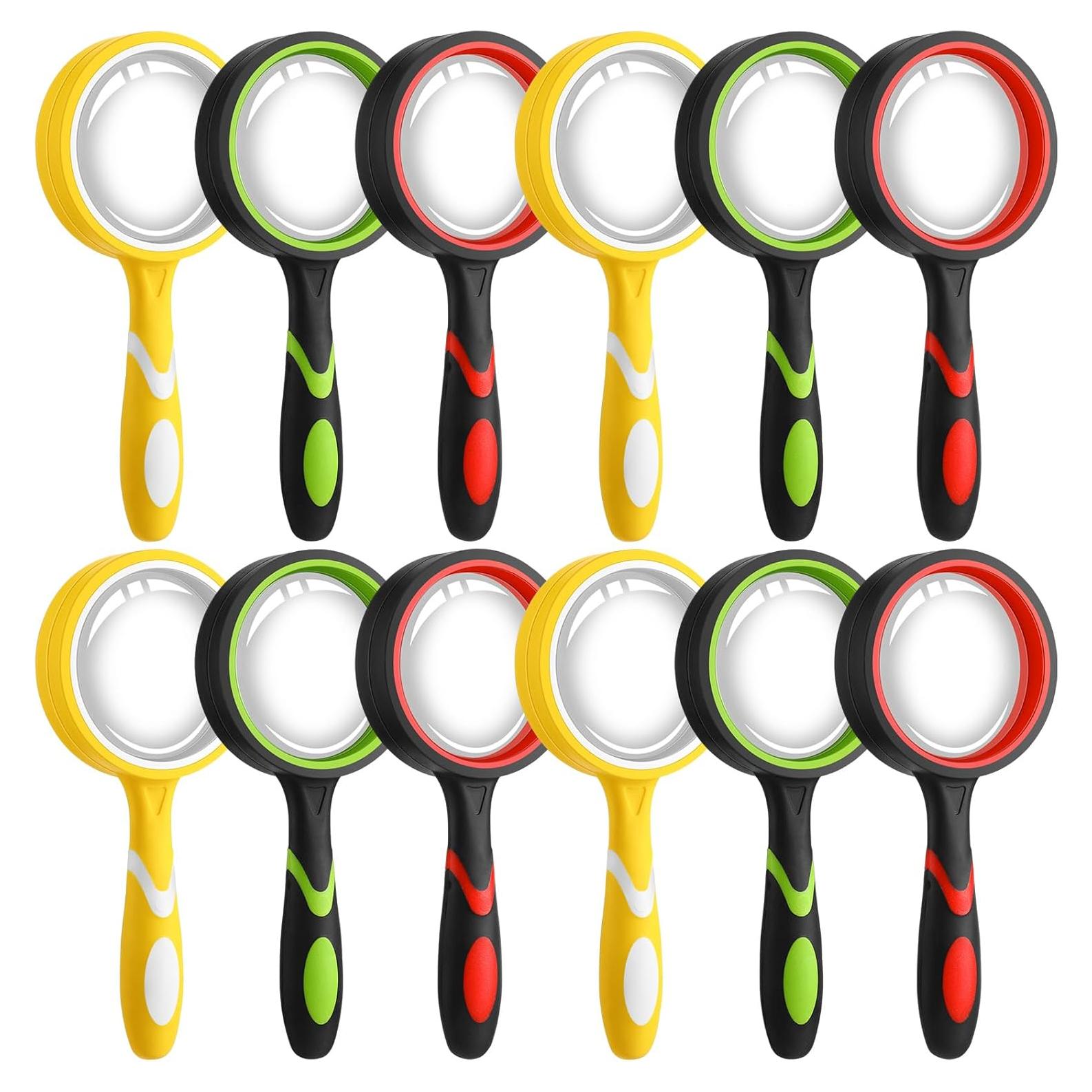 Lupas de Mano Xuhal 12 Pcs 10x Aumento Color Vivo