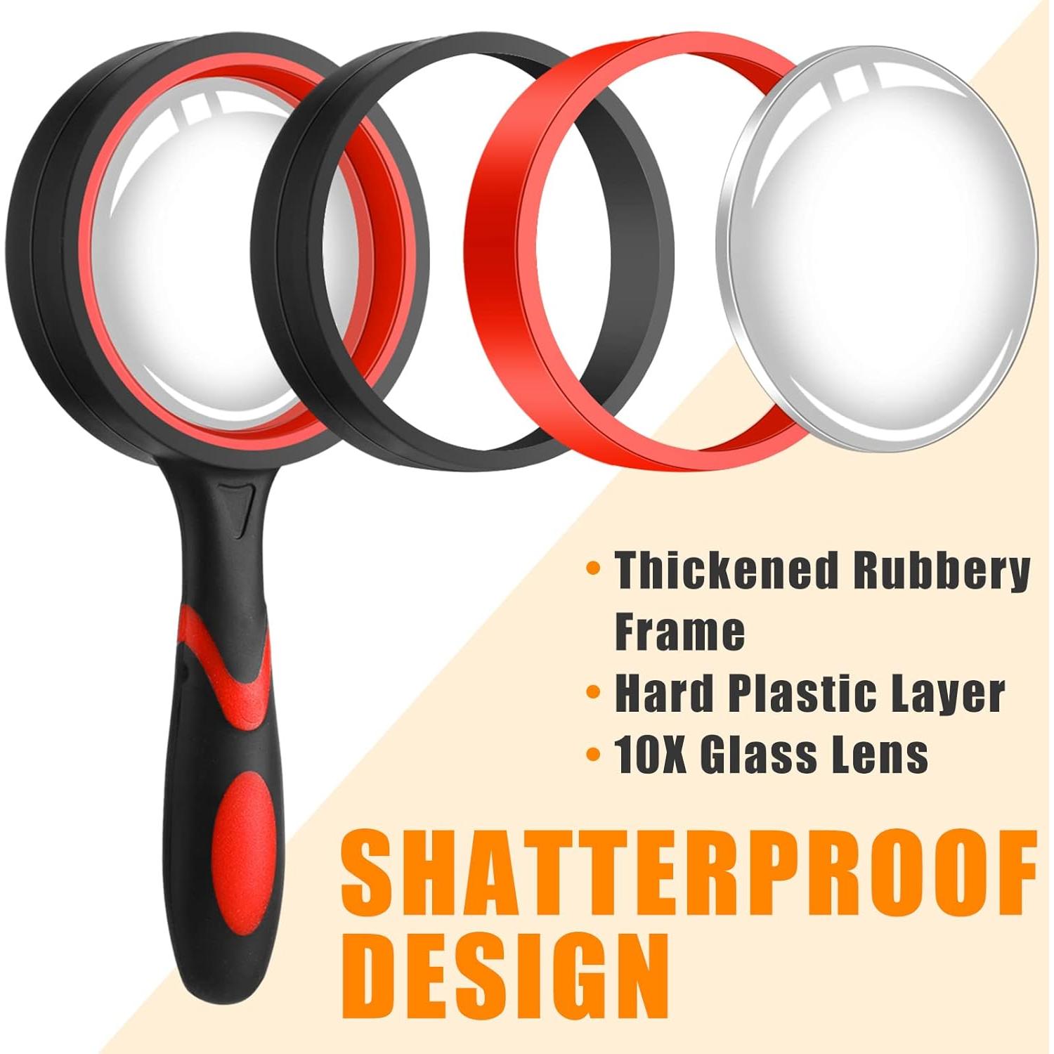 Lupas de Mano Xuhal 12 Pcs 10x Aumento Color Vivo