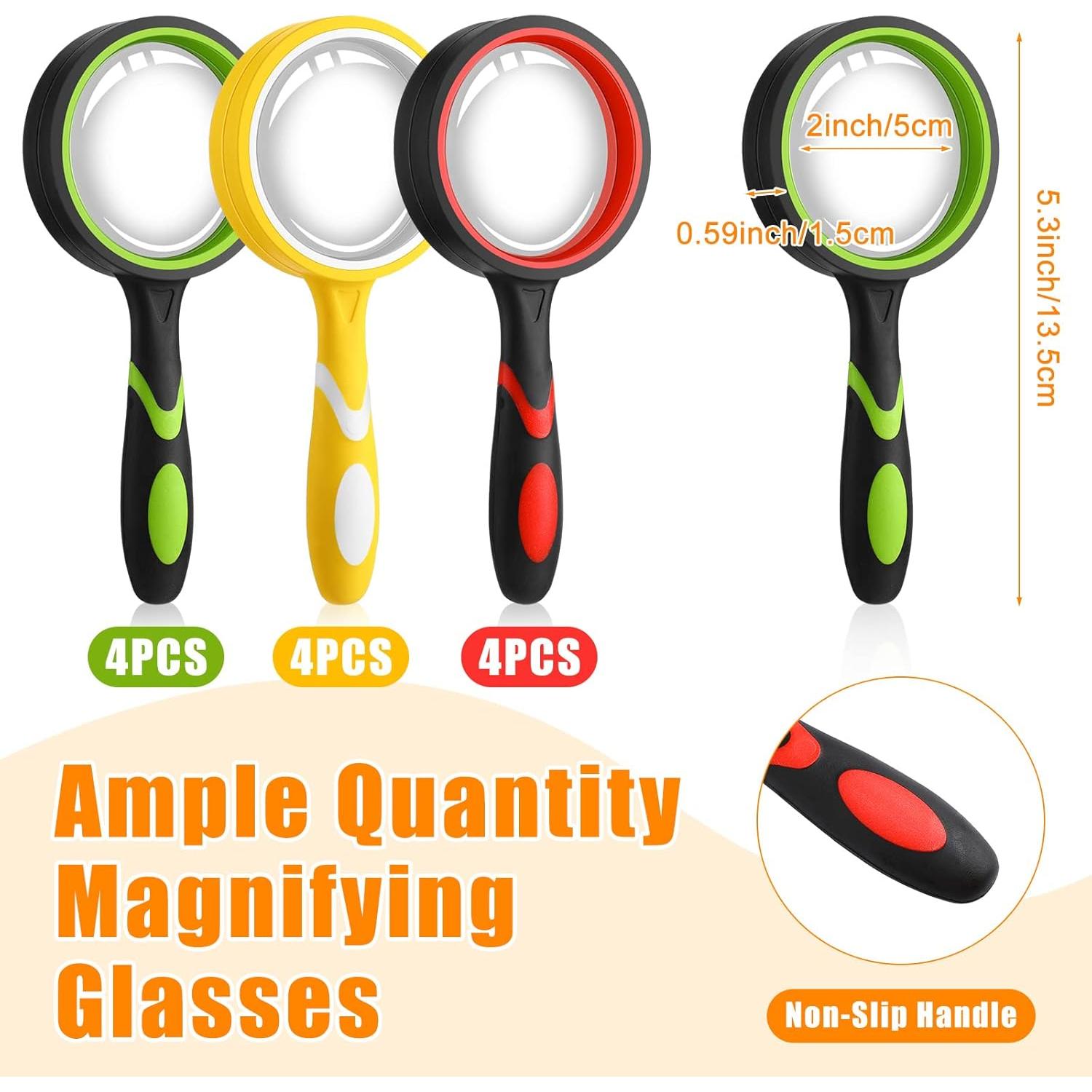 Lupas de Mano Xuhal 12 Pcs 10x Aumento Color Vivo