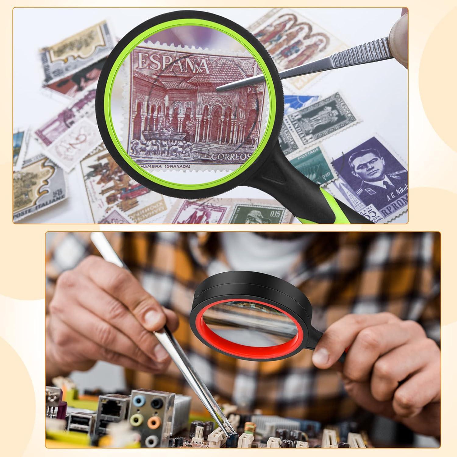 Lupas de Mano Xuhal 12 Pcs 10x Aumento Color Vivo