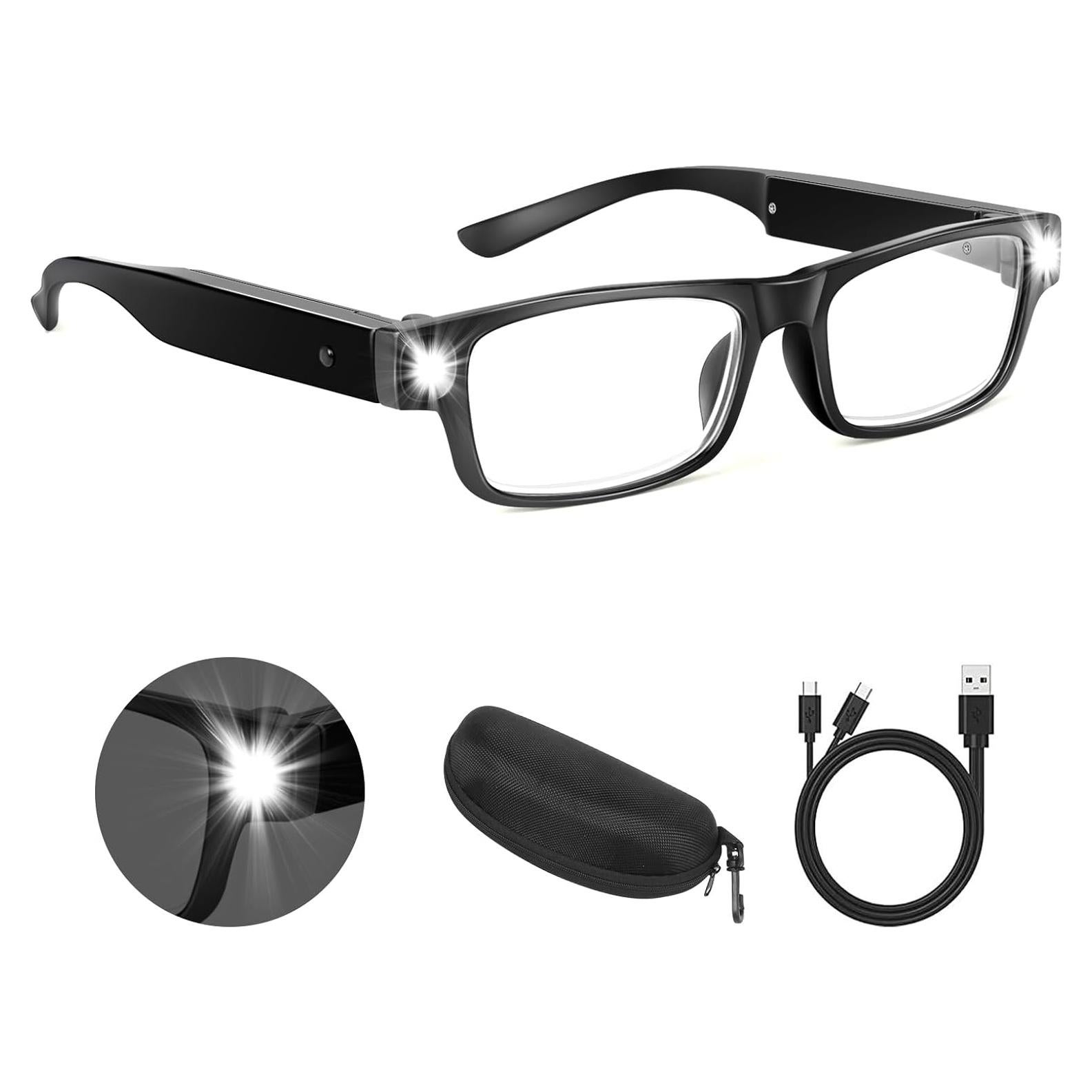Gafas de Aumento 200% NZQXJXZ con Luz LED Recargable USB