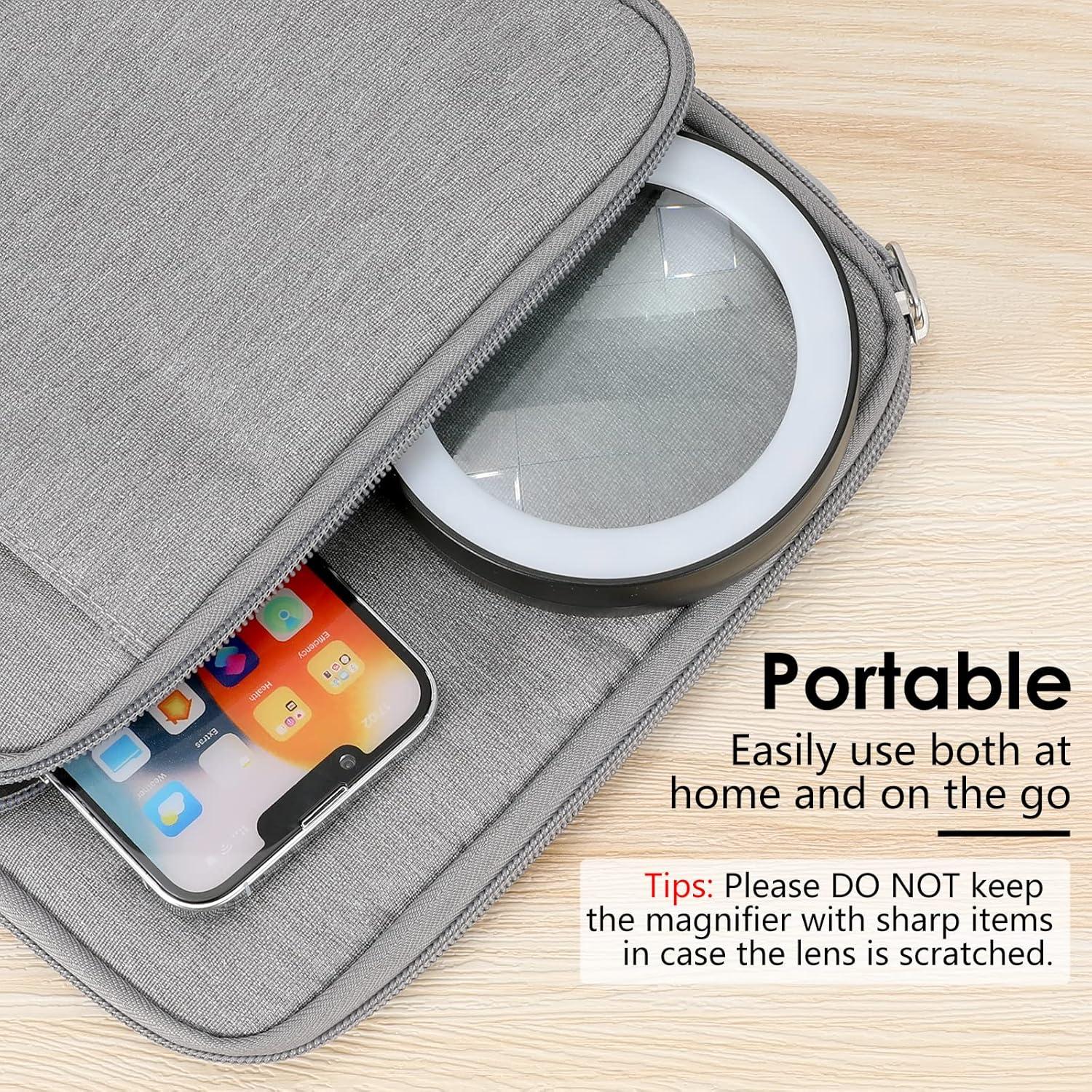 Lupa MoKo 30X con Luz LED, 18 LEDs, Ergonomía, Negra