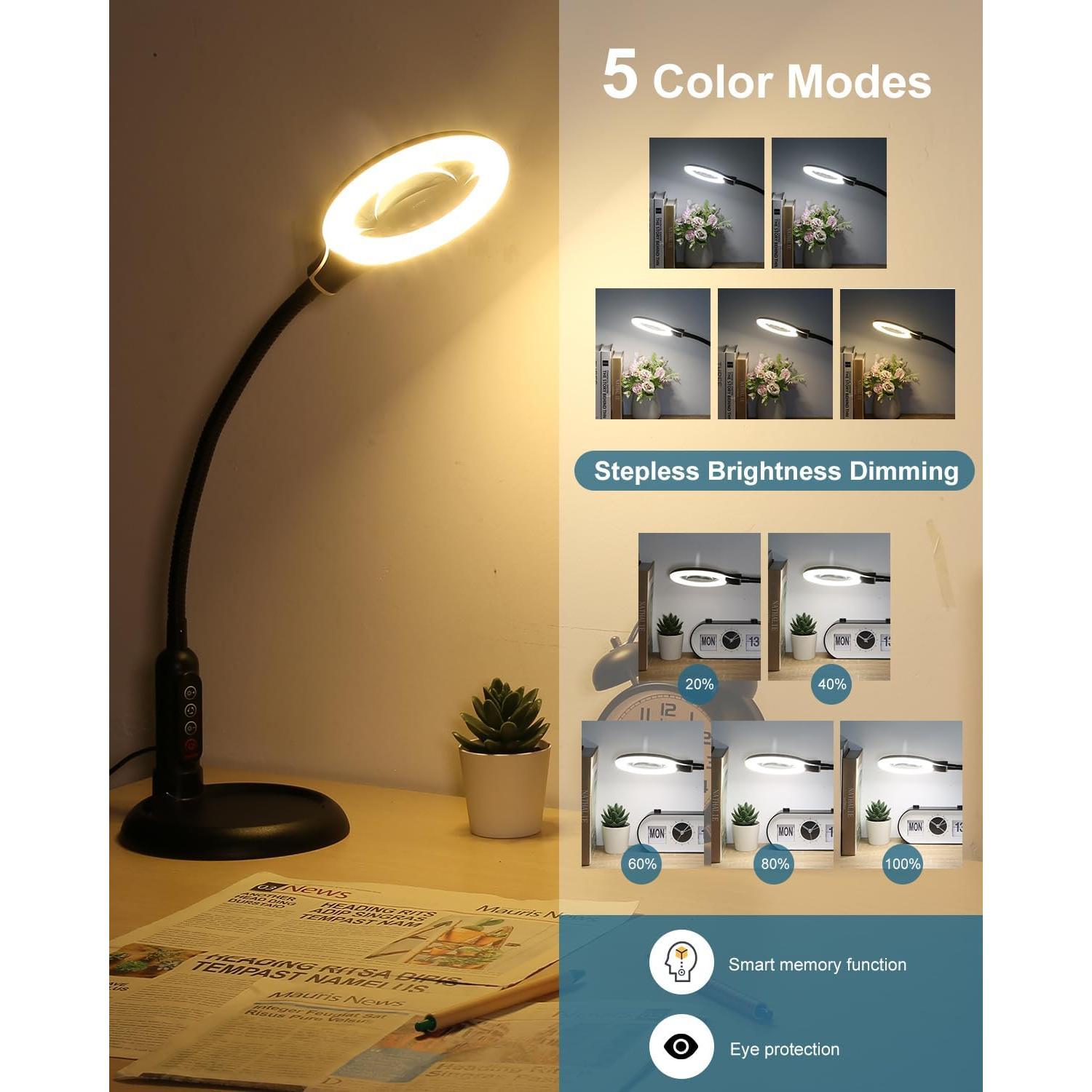 Lupa Iluminada 10X RackydigPro con Luz LED y Soporte Flexible