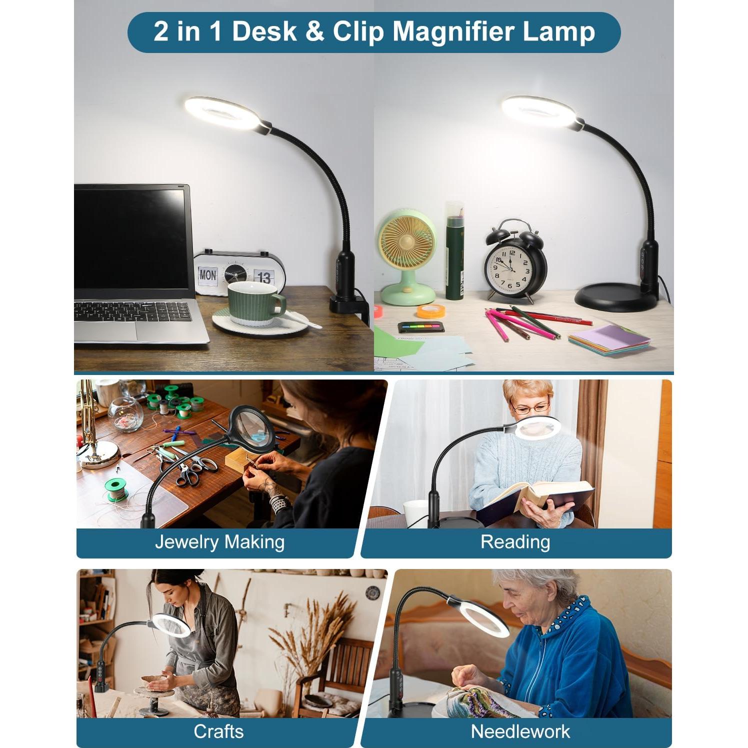 Lupa Iluminada 10X RackydigPro con Luz LED y Soporte Flexible