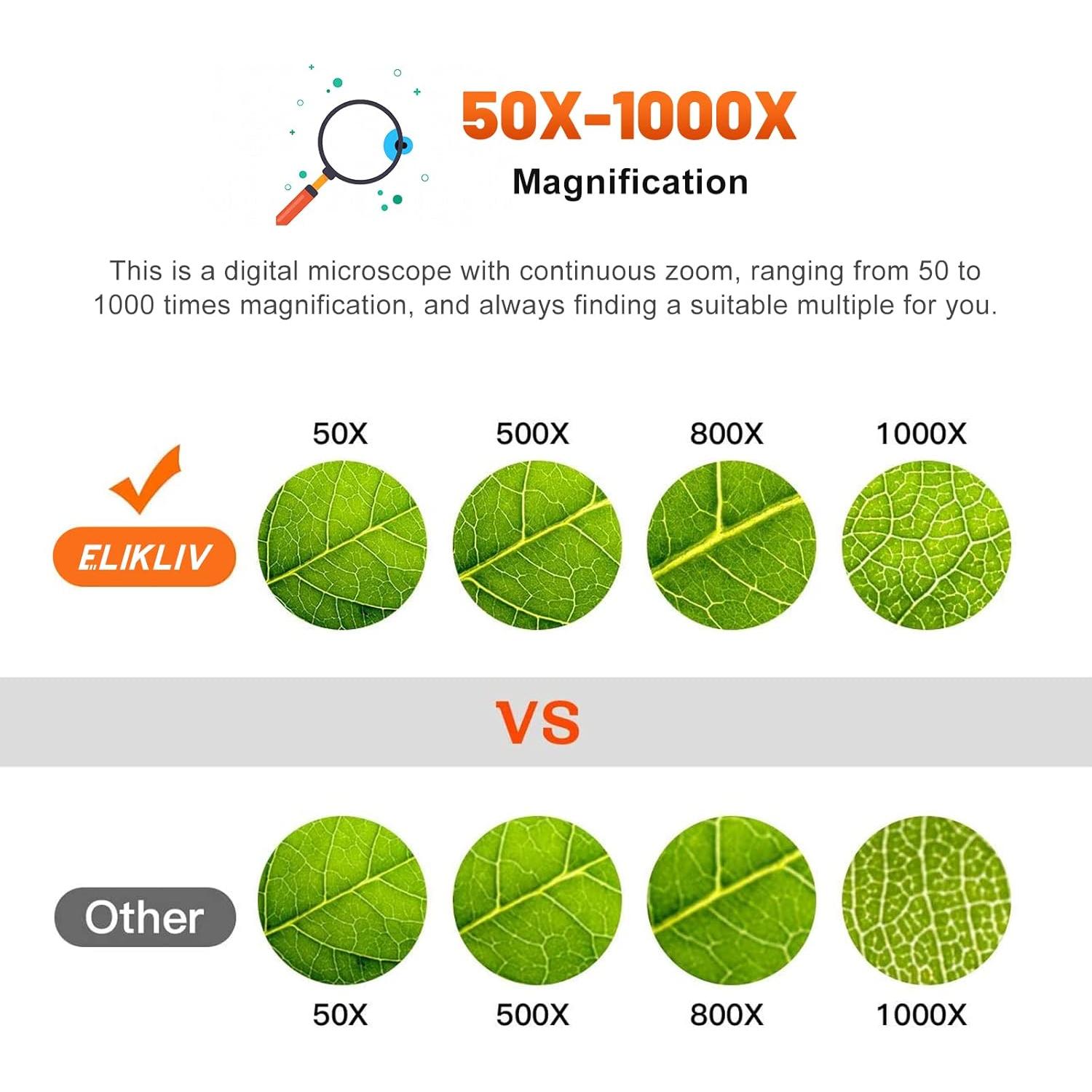 Microscopio Digital Elikliv EDM4 1000x 4.3" LCD con LED