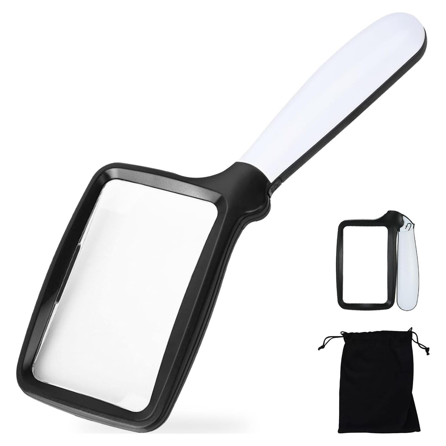 Lupa de Mano Plegable Hautllaif 3X con Luz LED Regulable