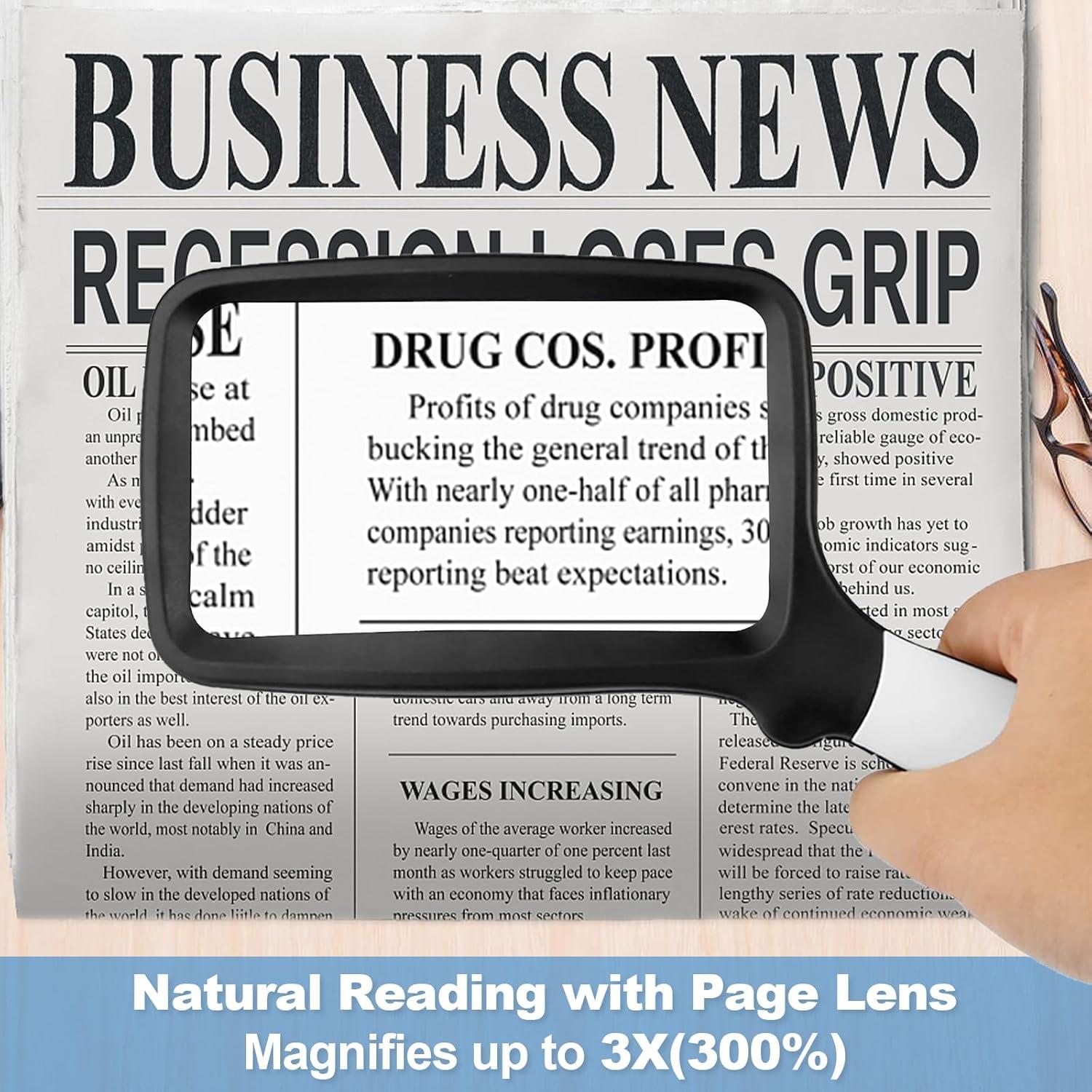 Lupa de Mano Plegable Hautllaif 3X con Luz LED Regulable