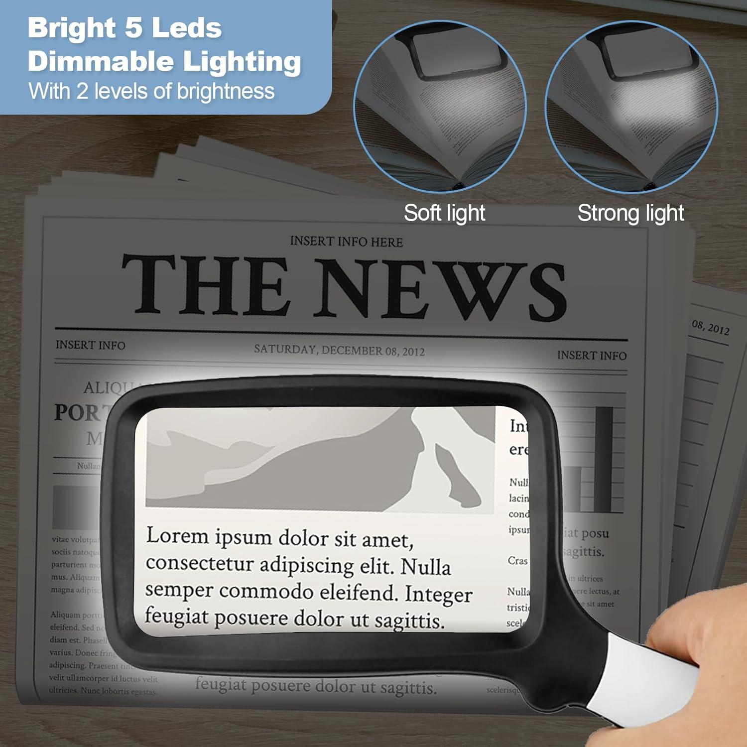 Lupa de Mano Plegable Hautllaif 3X con Luz LED Regulable