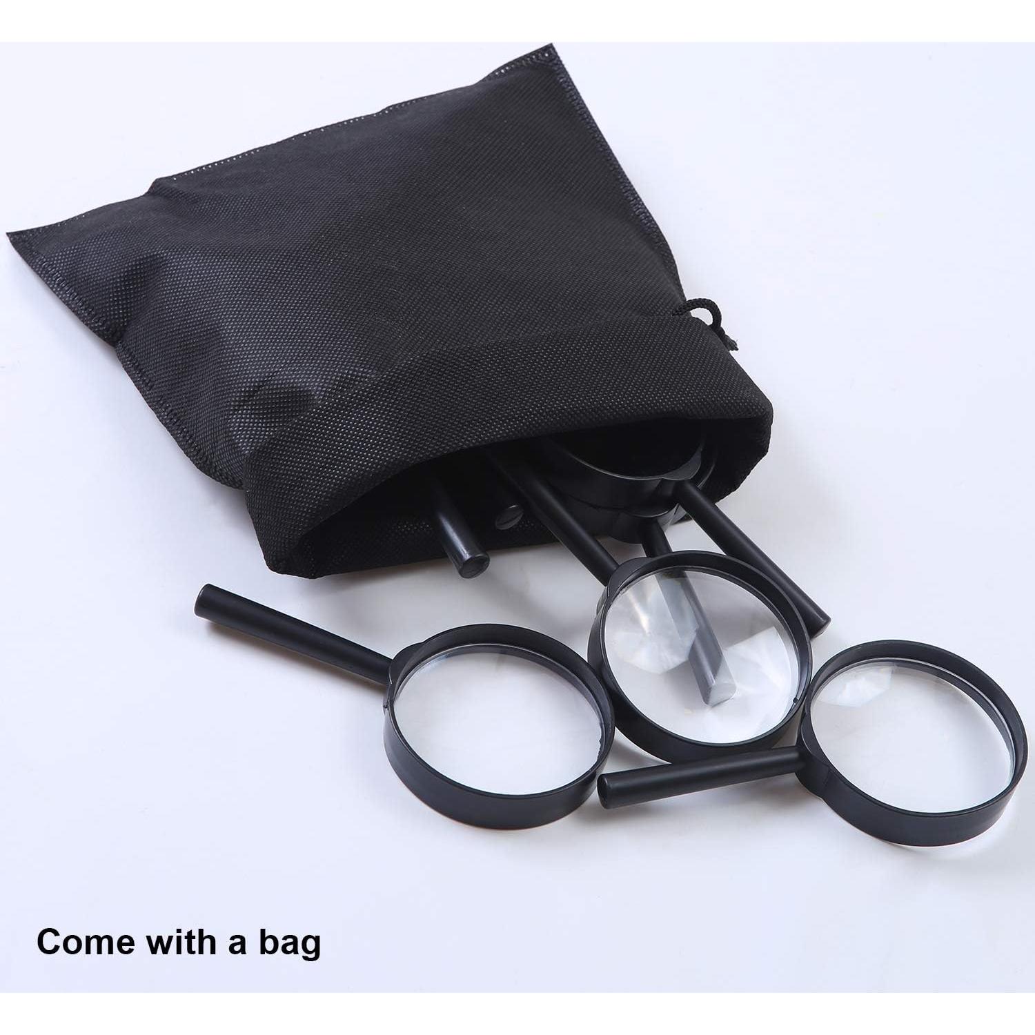 Lupas de Mano Elcoho 15 Piezas 6X con Bolsa de Almacenamiento