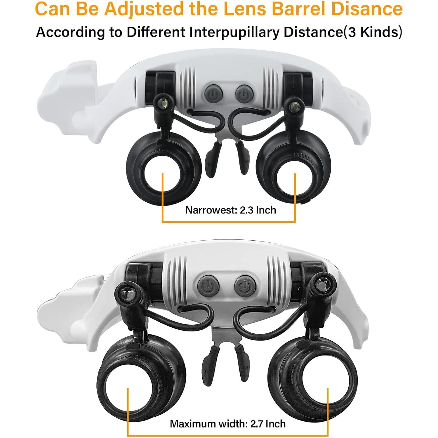 Gafas de Aumento de Cabeza NZQXJXZ con Lentes 1X a 8X
