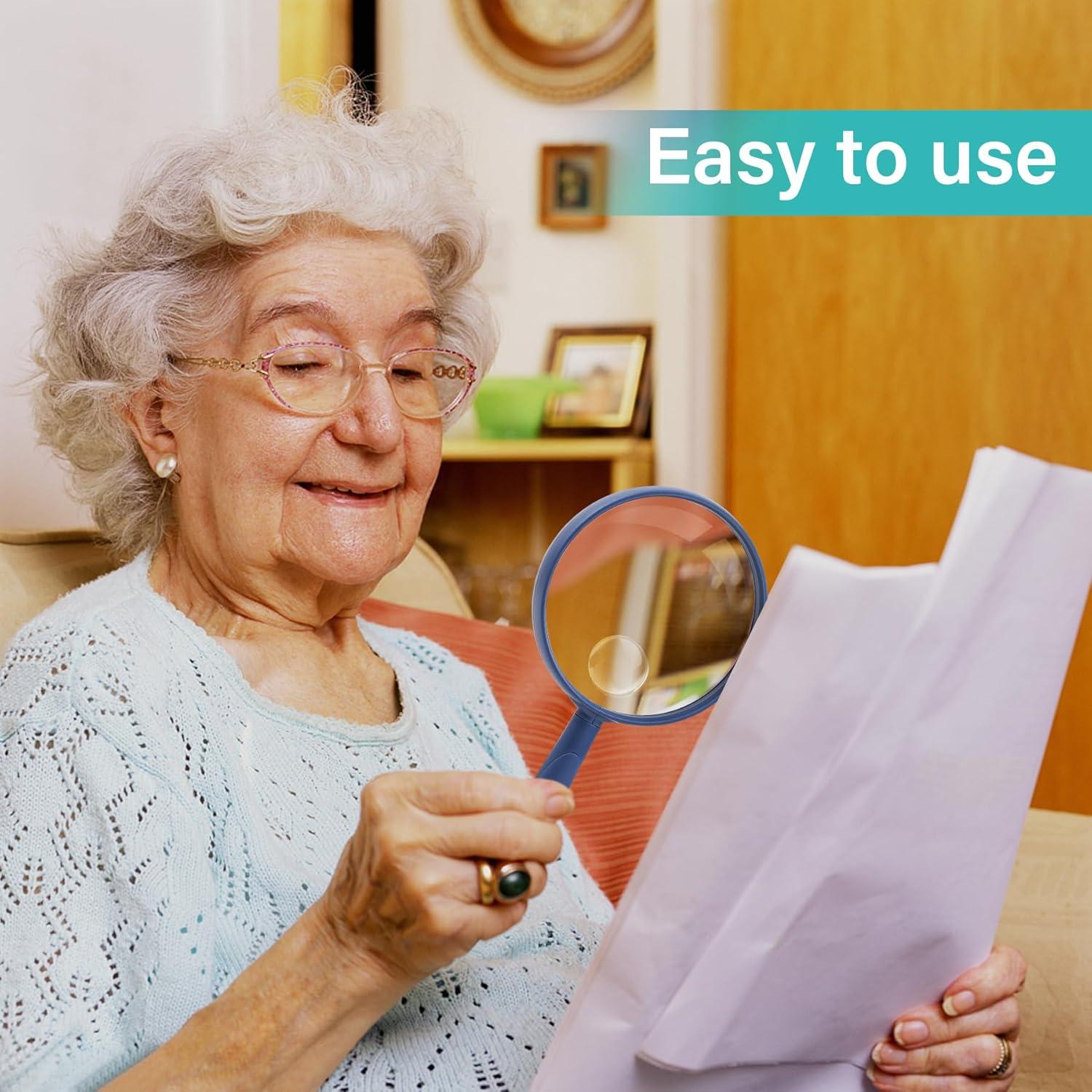 Lupa de Mano Feosky 10X 30X Lente Acrílica 75mm Azul Marino