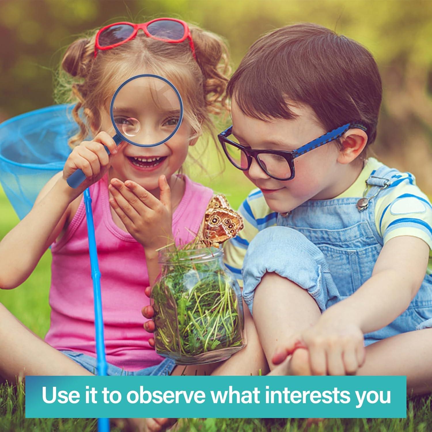 Lupa de Mano Feosky 10X 30X Lente Acrílica 75mm Azul Marino