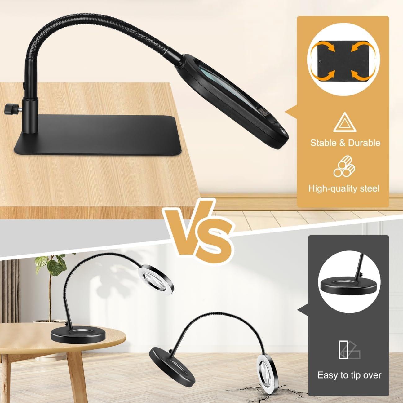 Lupa de Aumento 10X Veemagni con Luz LED y Soporte Flexible