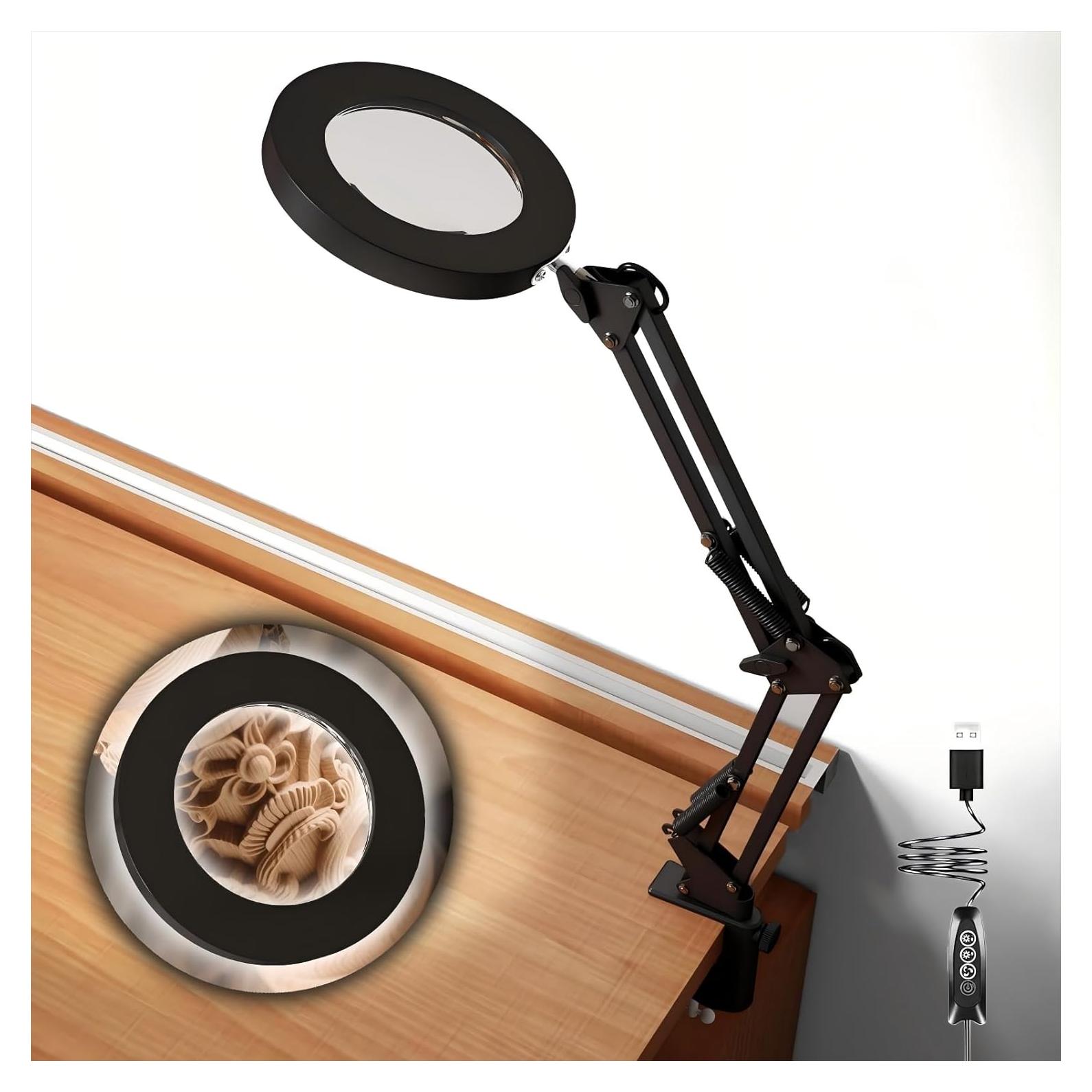 Lámpara de Escritorio con Lente de Aumento 10x LED Regulable