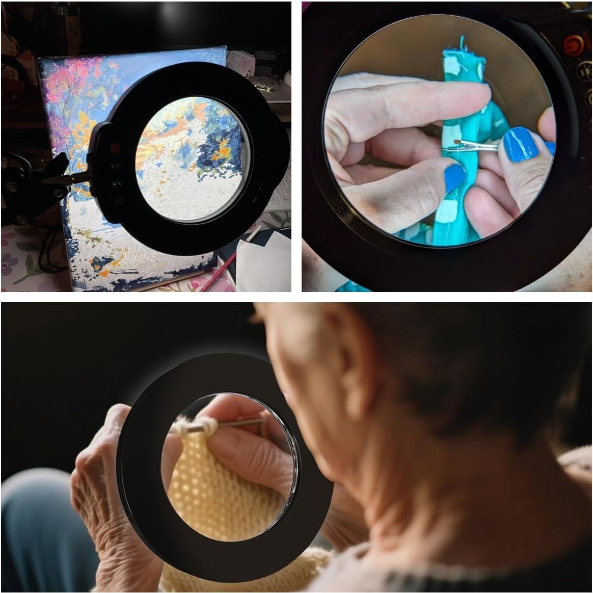 Lámpara de Escritorio con Lente de Aumento 10x LED Regulable