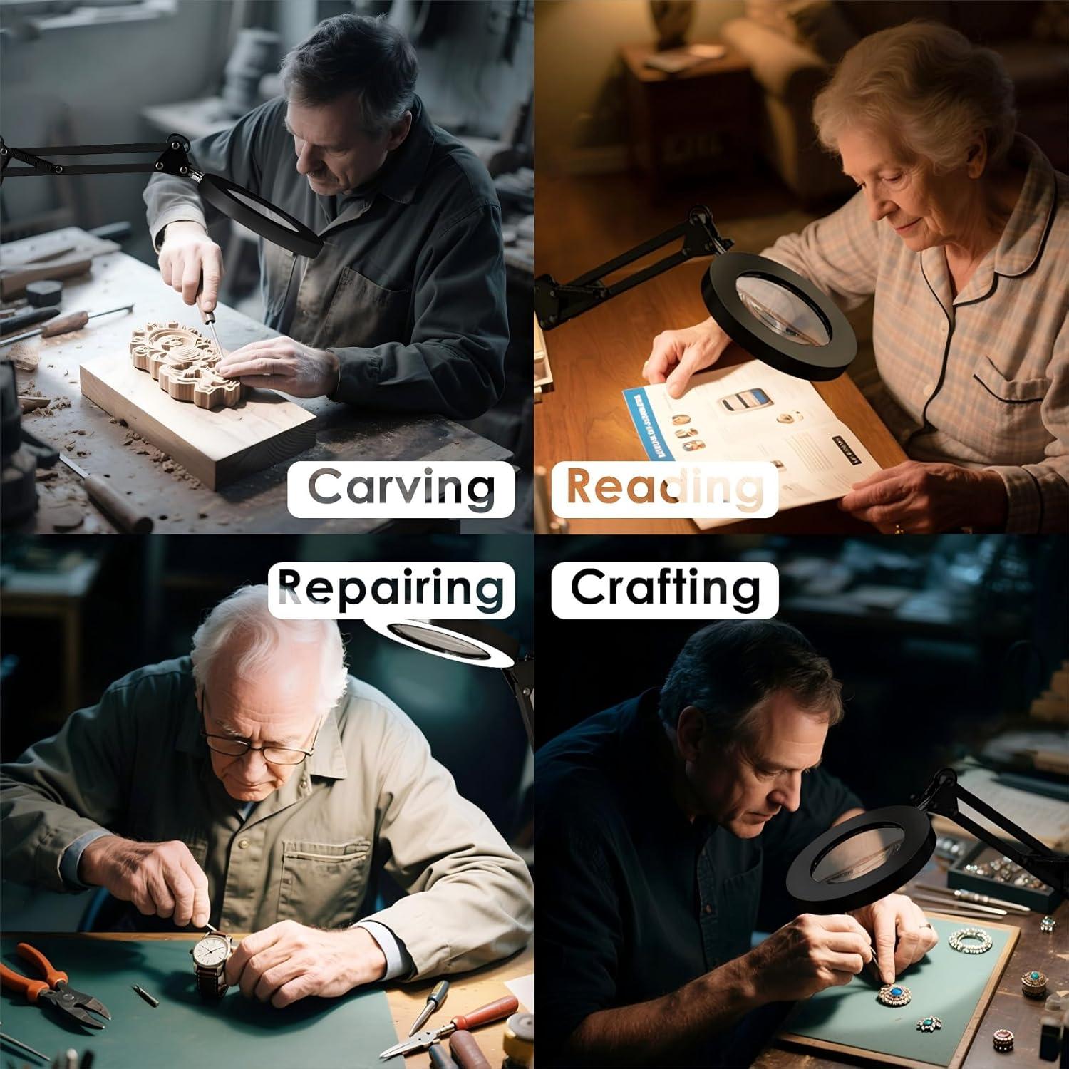 Lámpara de Escritorio con Lente de Aumento 10x LED Regulable