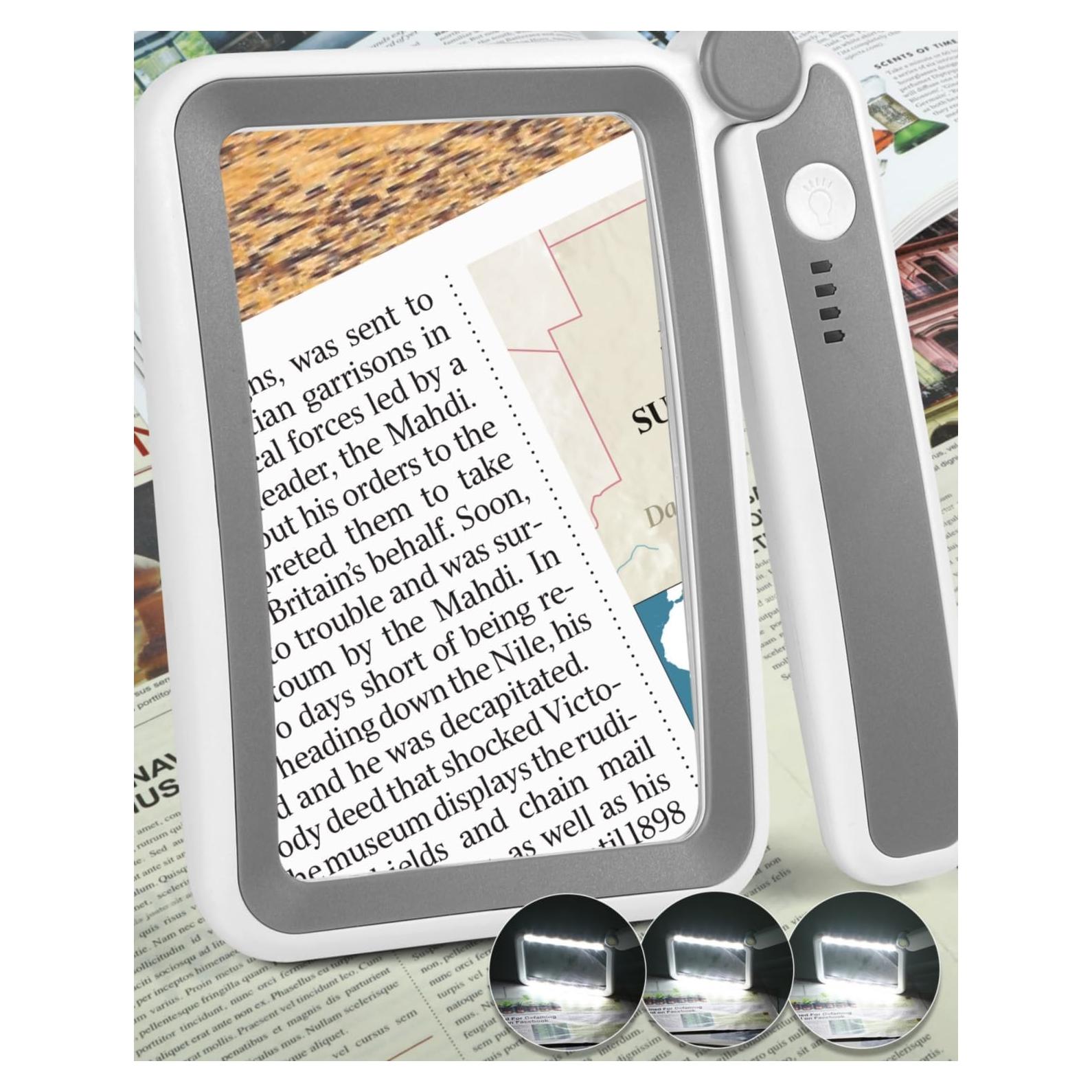 Lupa de Mano AKKYCVS 5X con Luz LED Plegable para Lectura