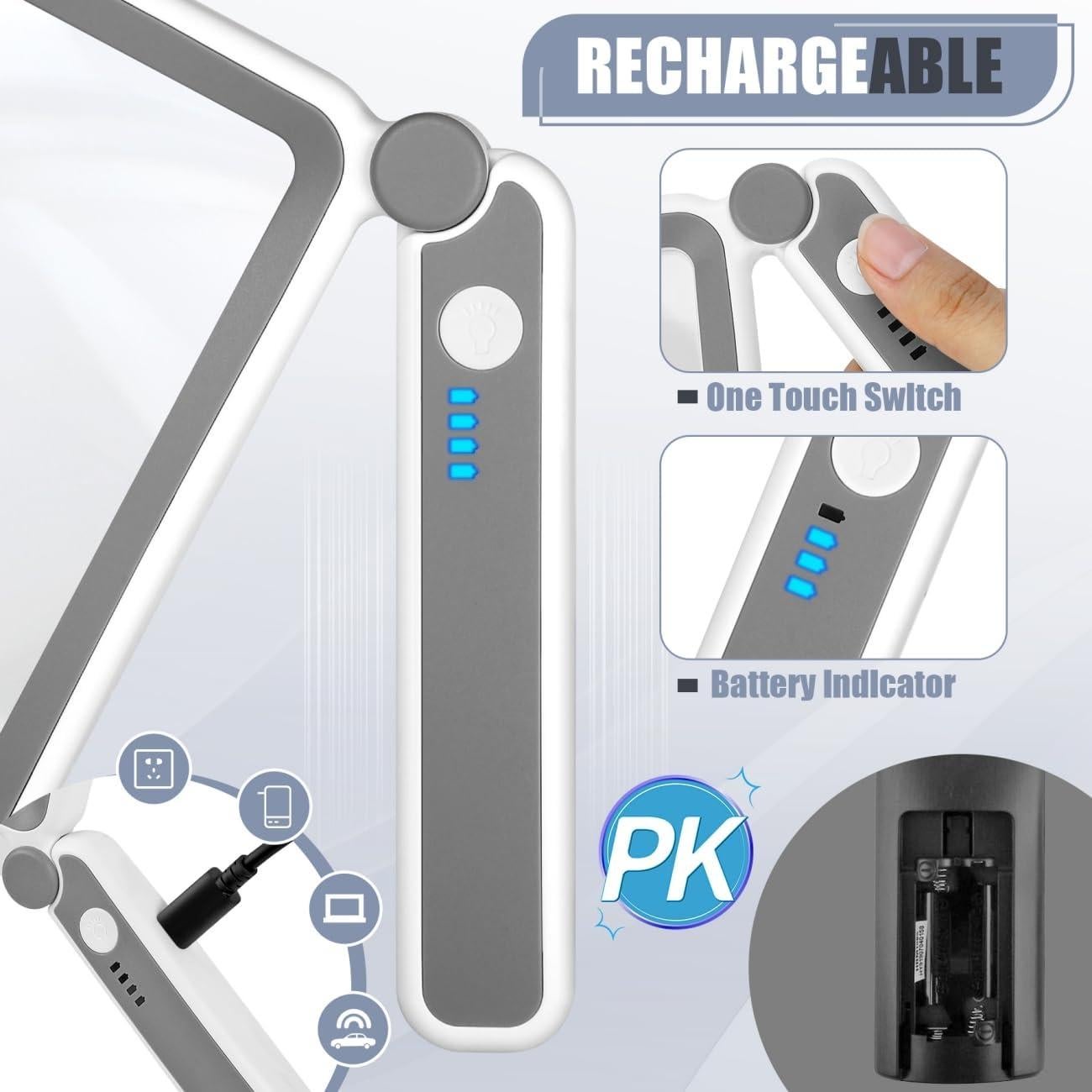 Lupa de Mano AKKYCVS 5X con Luz LED Plegable para Lectura