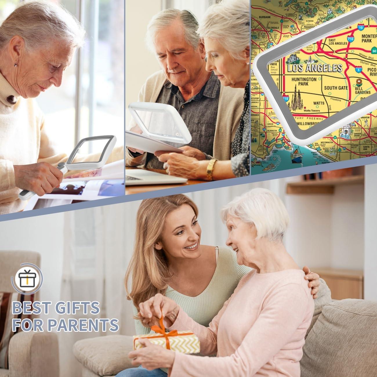 Lupa de Mano AKKYCVS 5X con Luz LED Plegable para Lectura