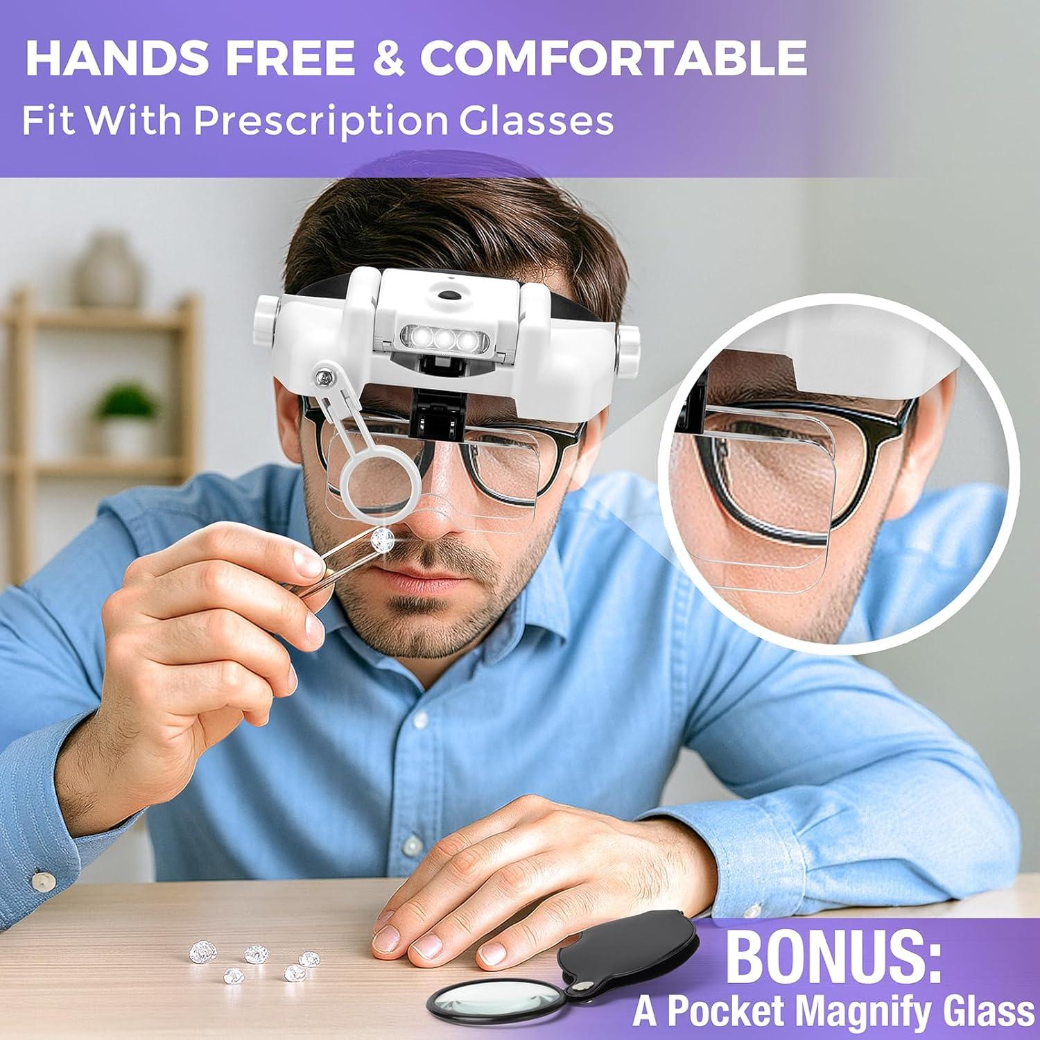 Lupa con Luz Manos Libres COYLAPY 1X-14X Ajustable